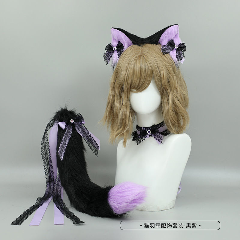 Handmade cosplay animal ears and tail Lolita