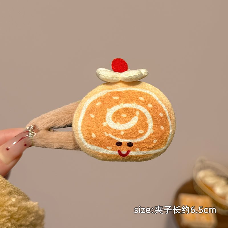 Cartoon fun cookie burger plush hairpin