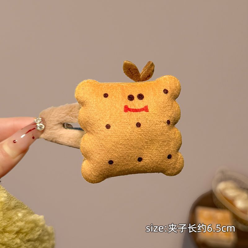Cartoon fun cookie burger plush hairpin