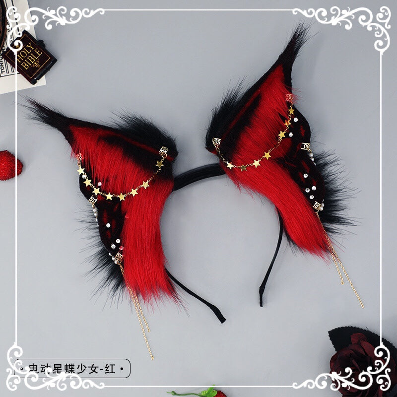 Simulated animal ears electric movable cat ears wolf fox ear headband rechargeable