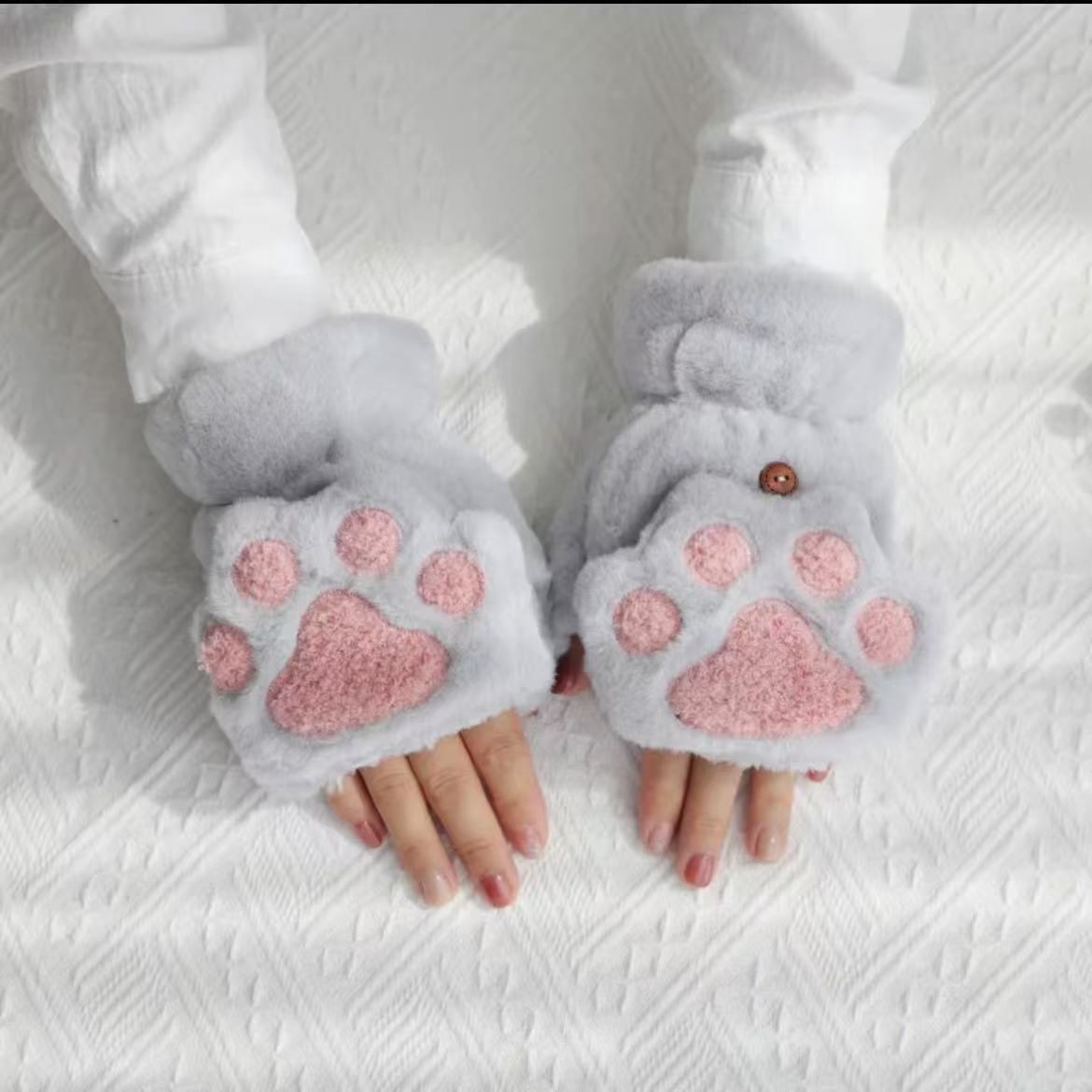 Women's half finger cat claw gloves