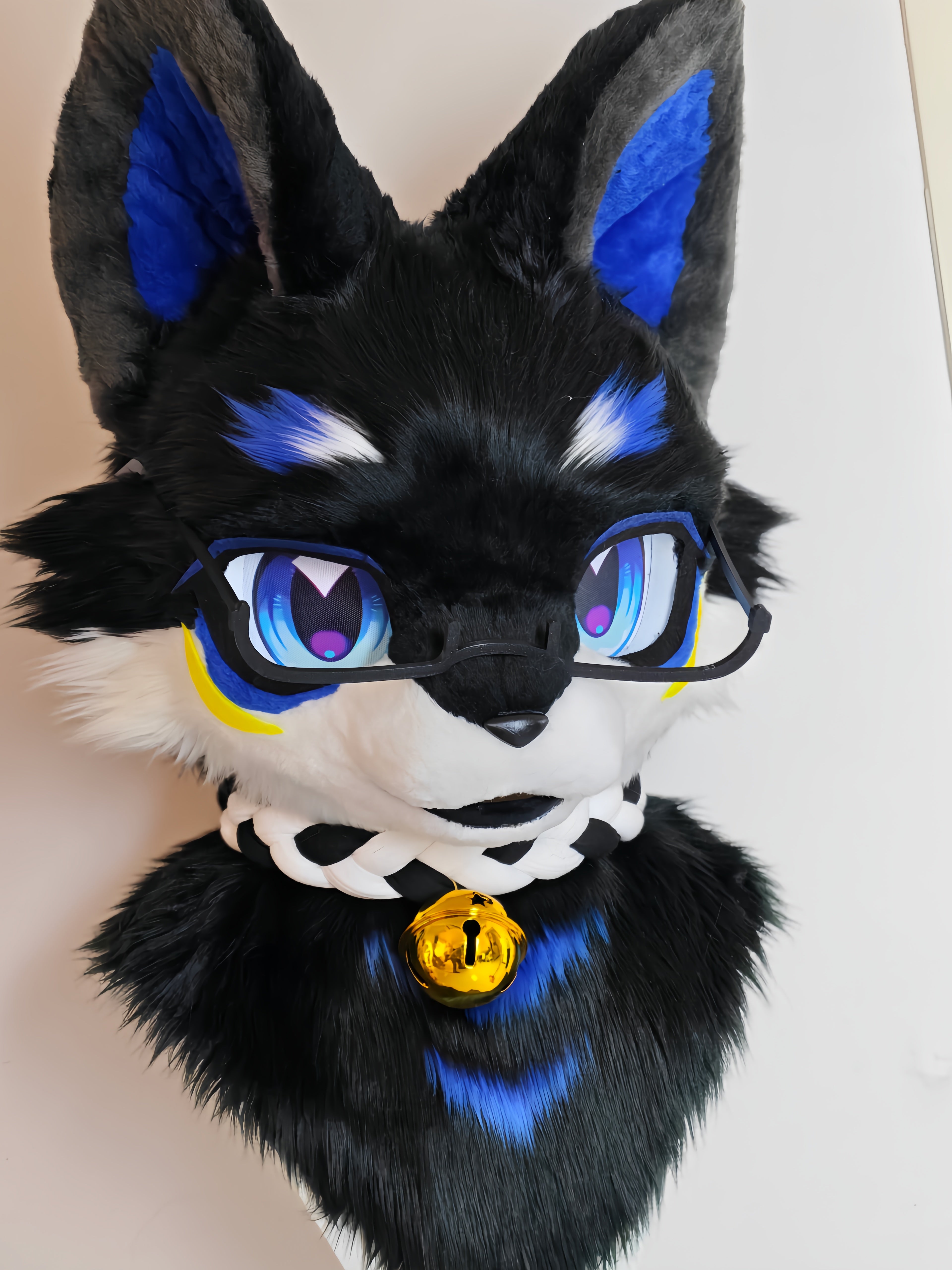 Black Blue Wolf Kemono Head Fursuit
