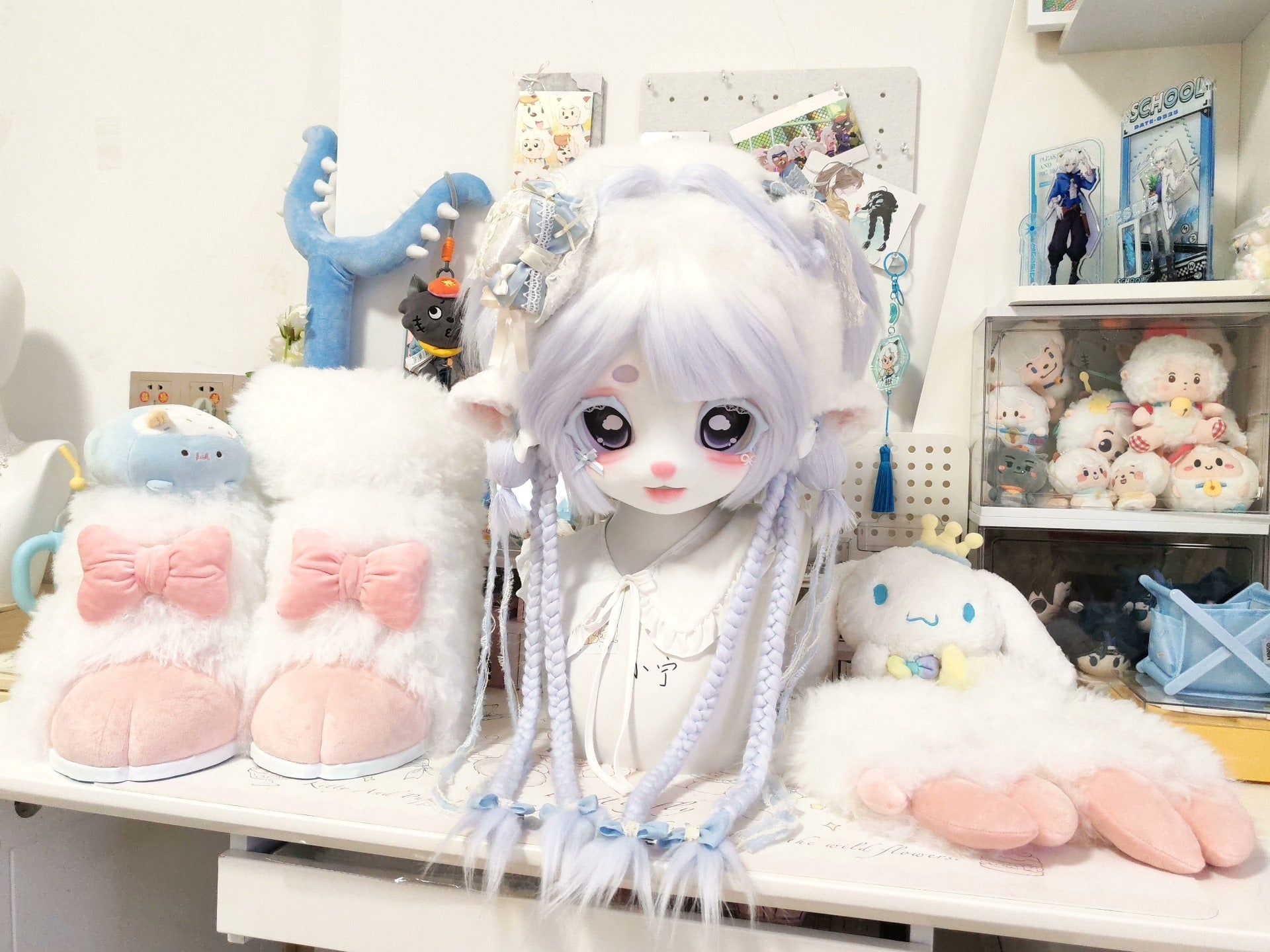 Purple Lamb Kig Full-Set Fursuits (Gift Handpaws+Feetpaws+Tail)