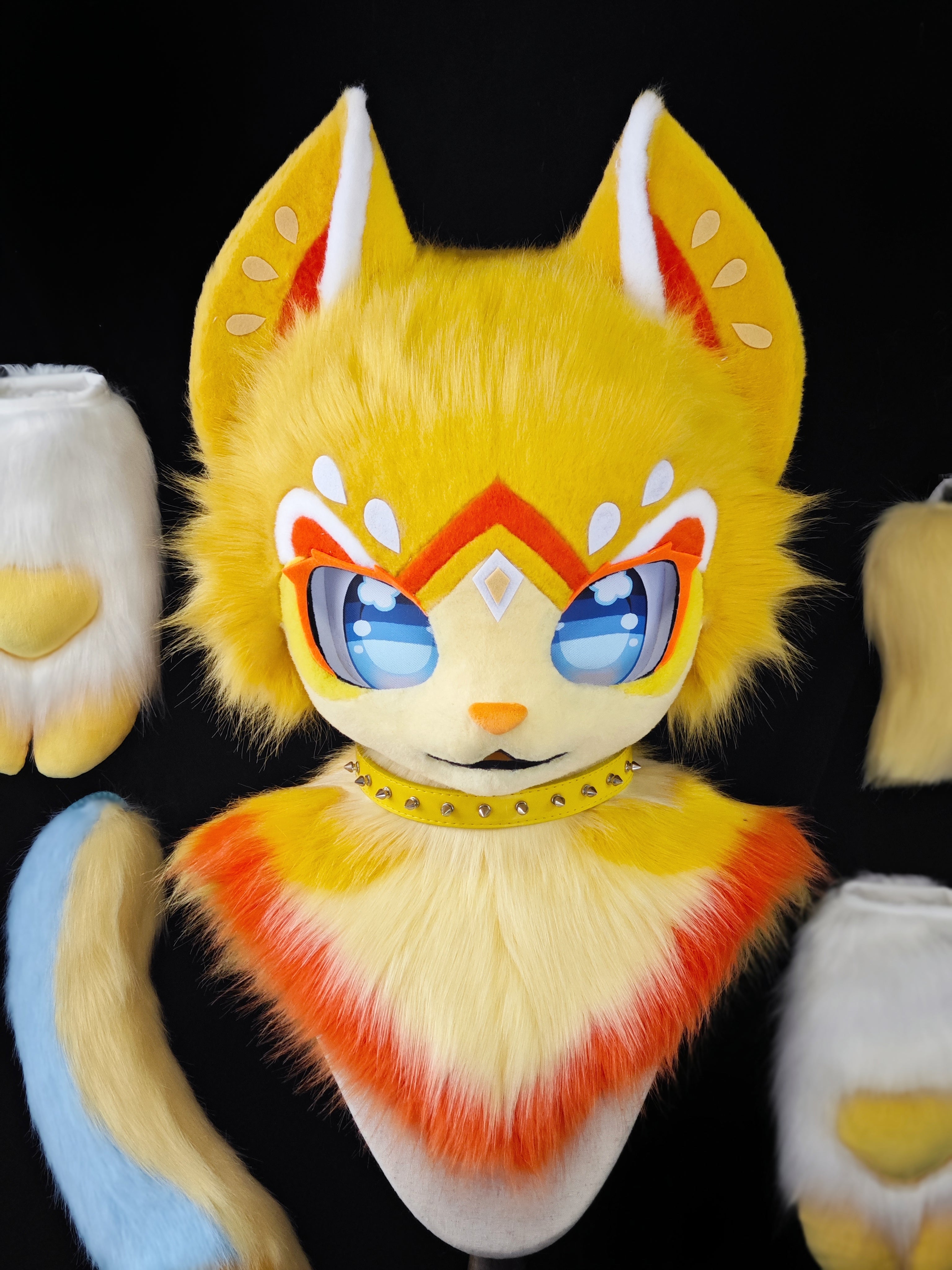 Lemon Kitten Kemono Head Fursuit (Gift Handpaws+Tail)