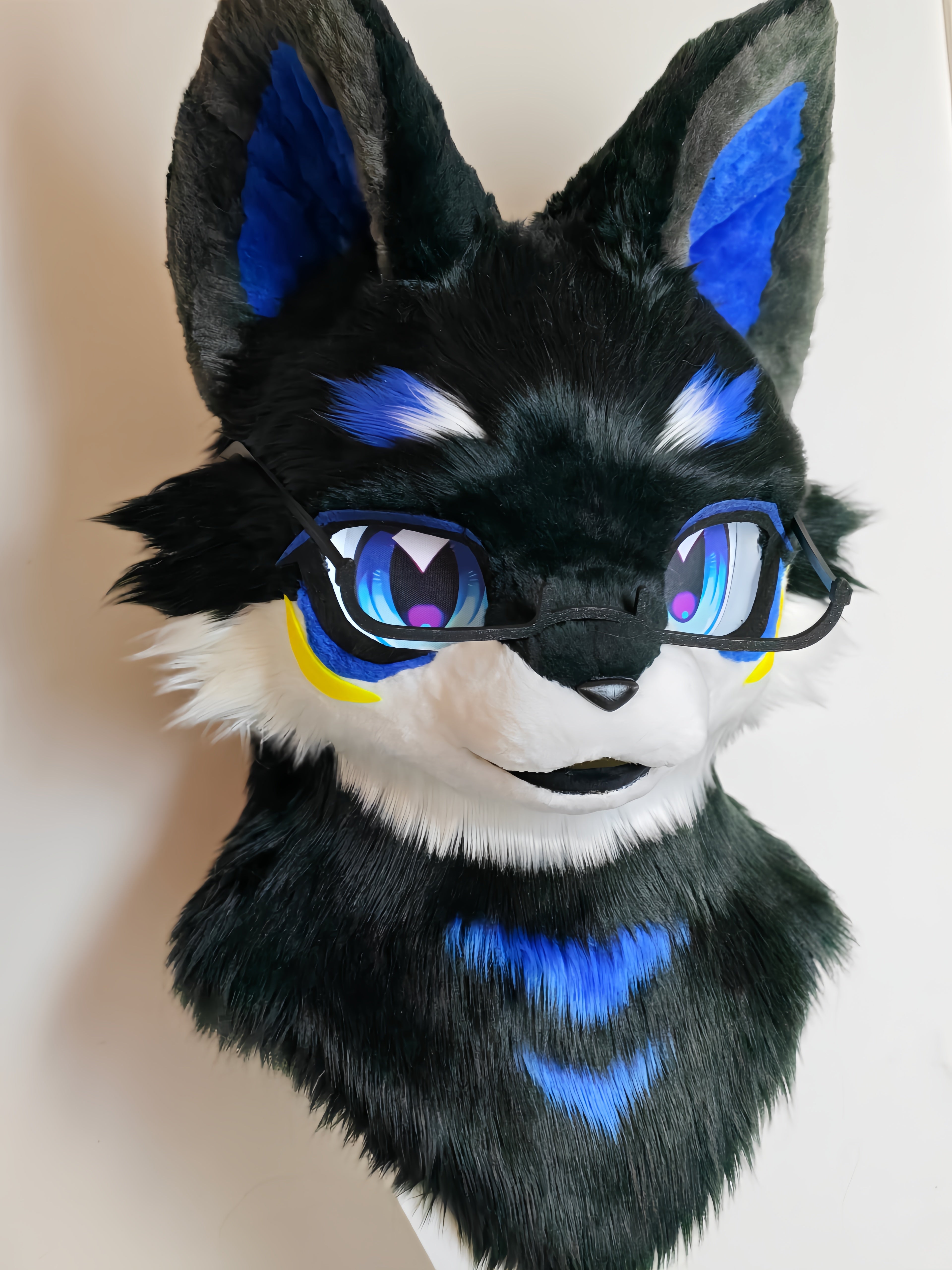 Black Blue Wolf Kemono Head Fursuit