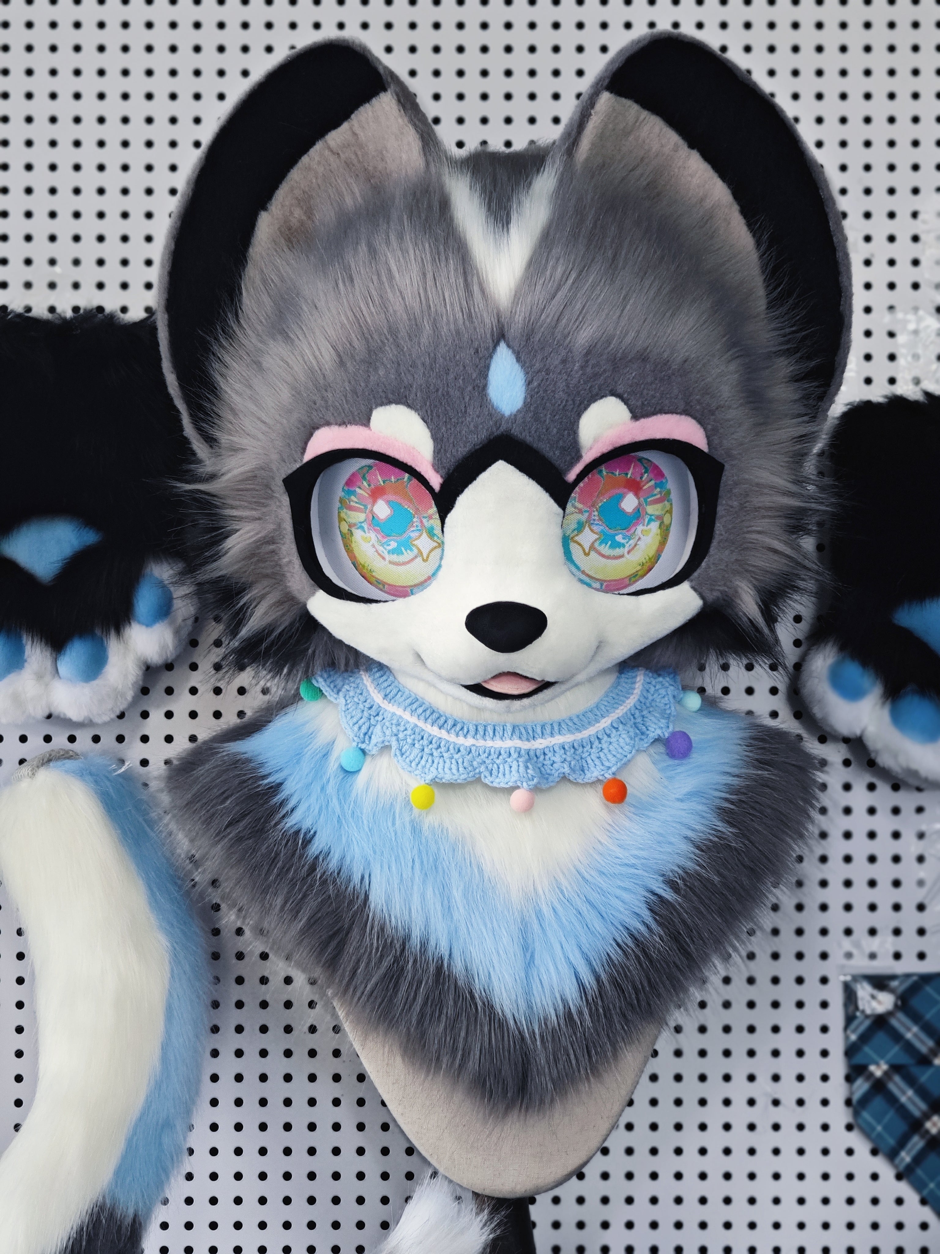 Rainbow Bear Kemono Head Fursuit (Gift Handpaws+Tail)