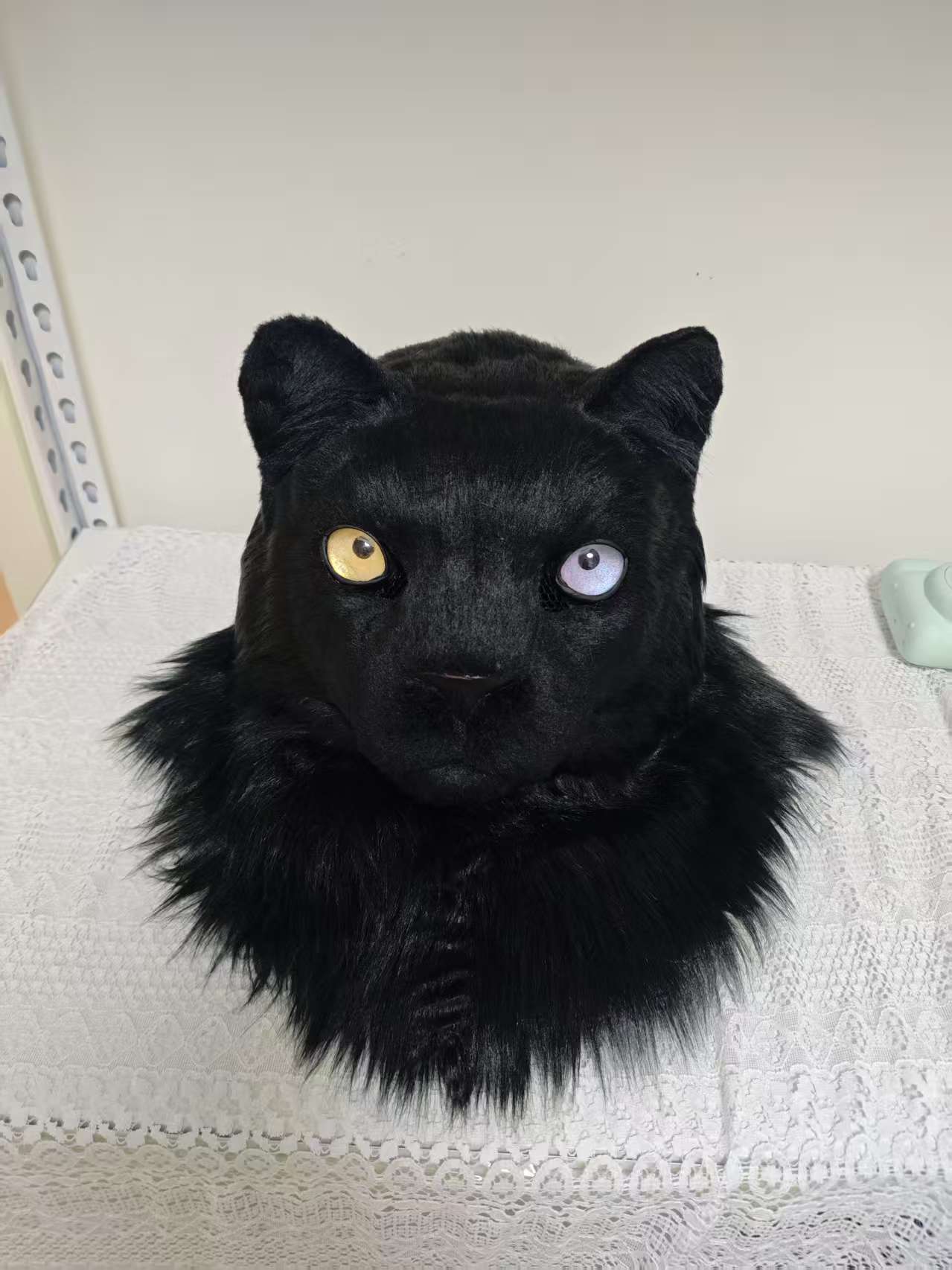 Black Leopard Realistic Head Fursuit
