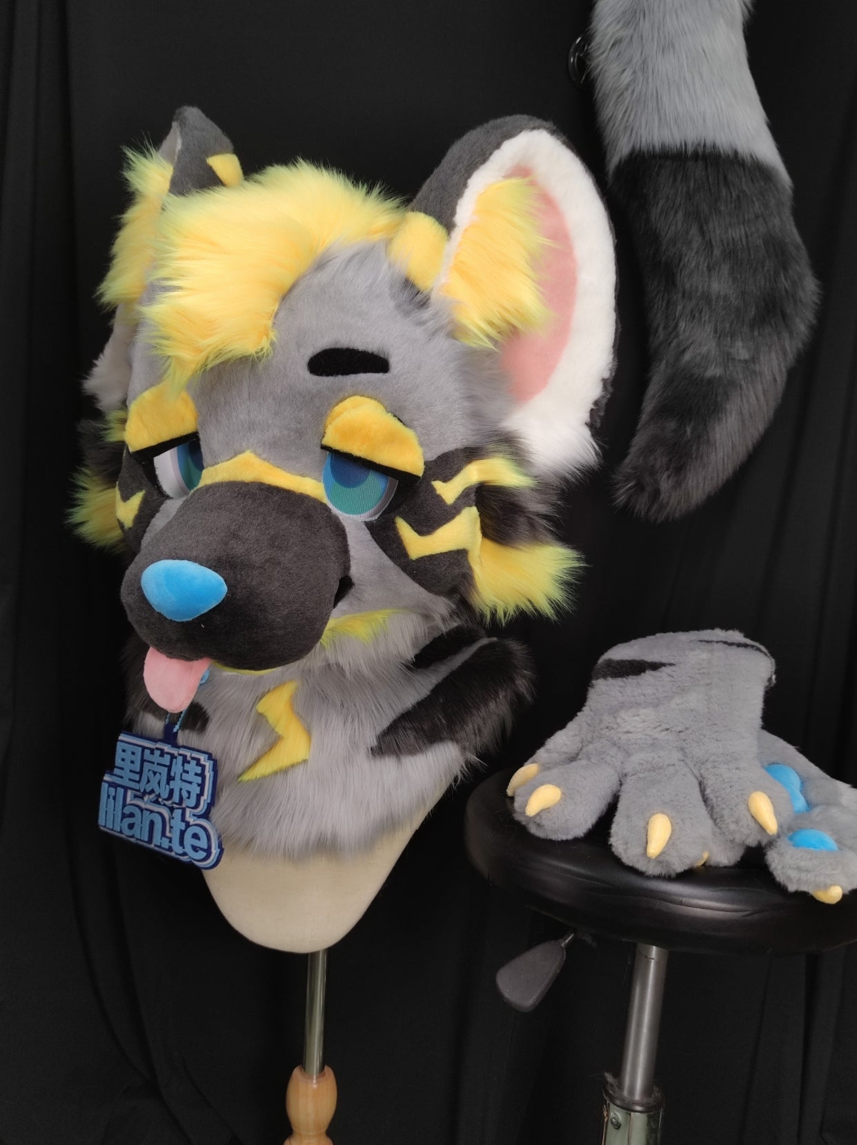 Flash Wolf Kemono Head Fursuit (Gift Handpaws+Tail)