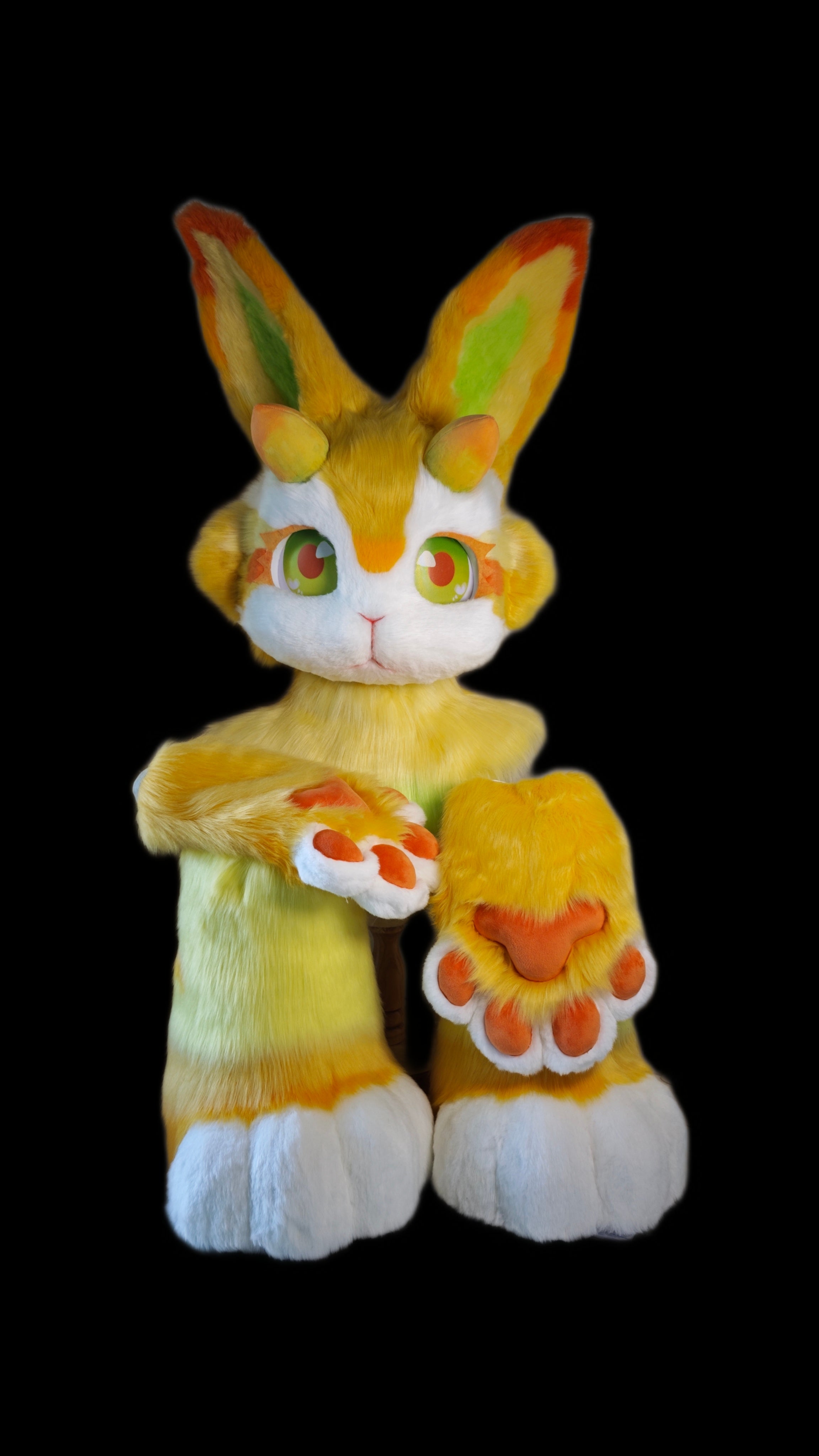 Carrot Bunny Kemono Head Fursuit (Gift Feetpaws+Handpaws+Fans)