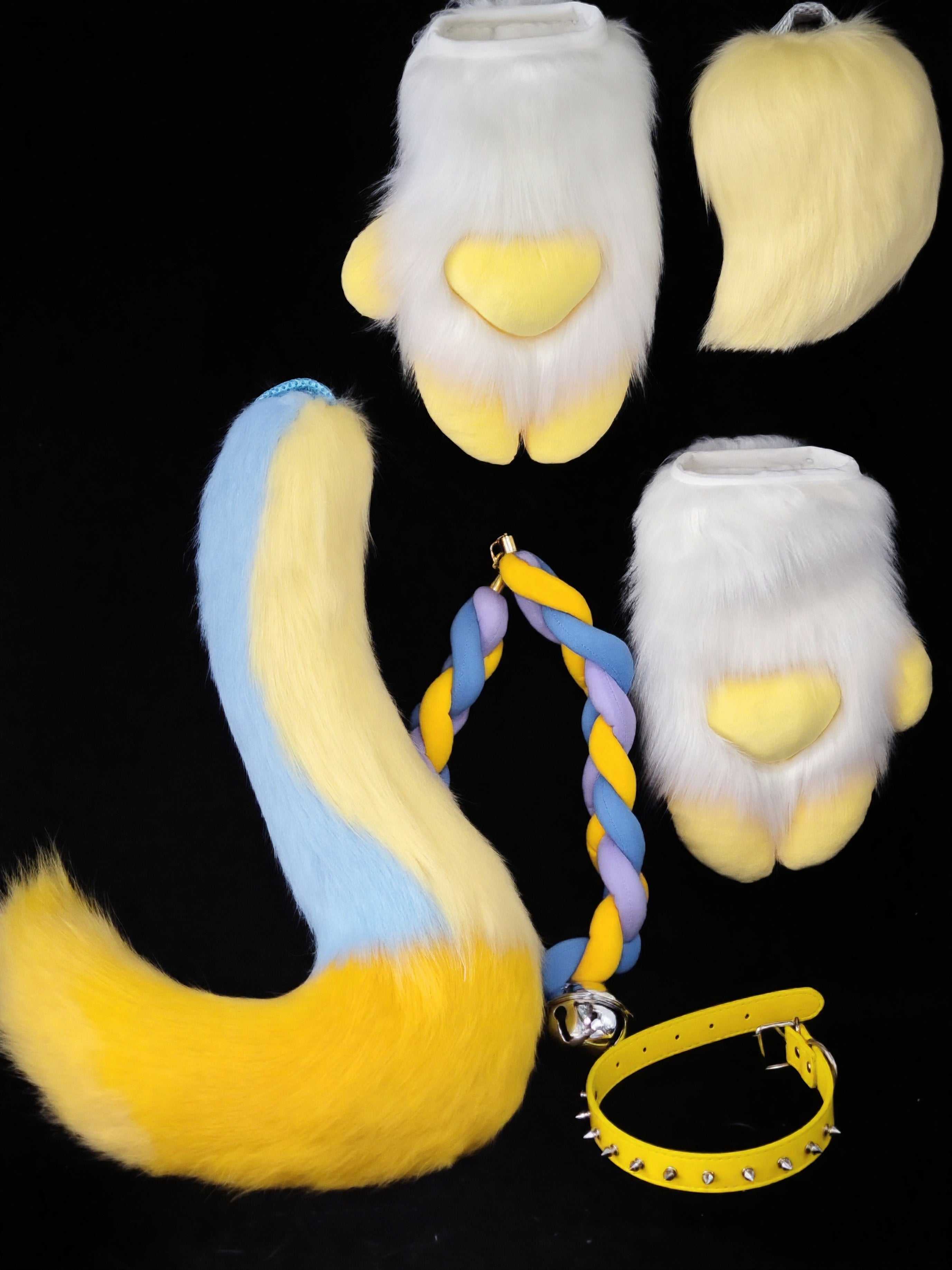 Lemon Kitten Kemono Head Fursuit (Gift Handpaws+Tail)
