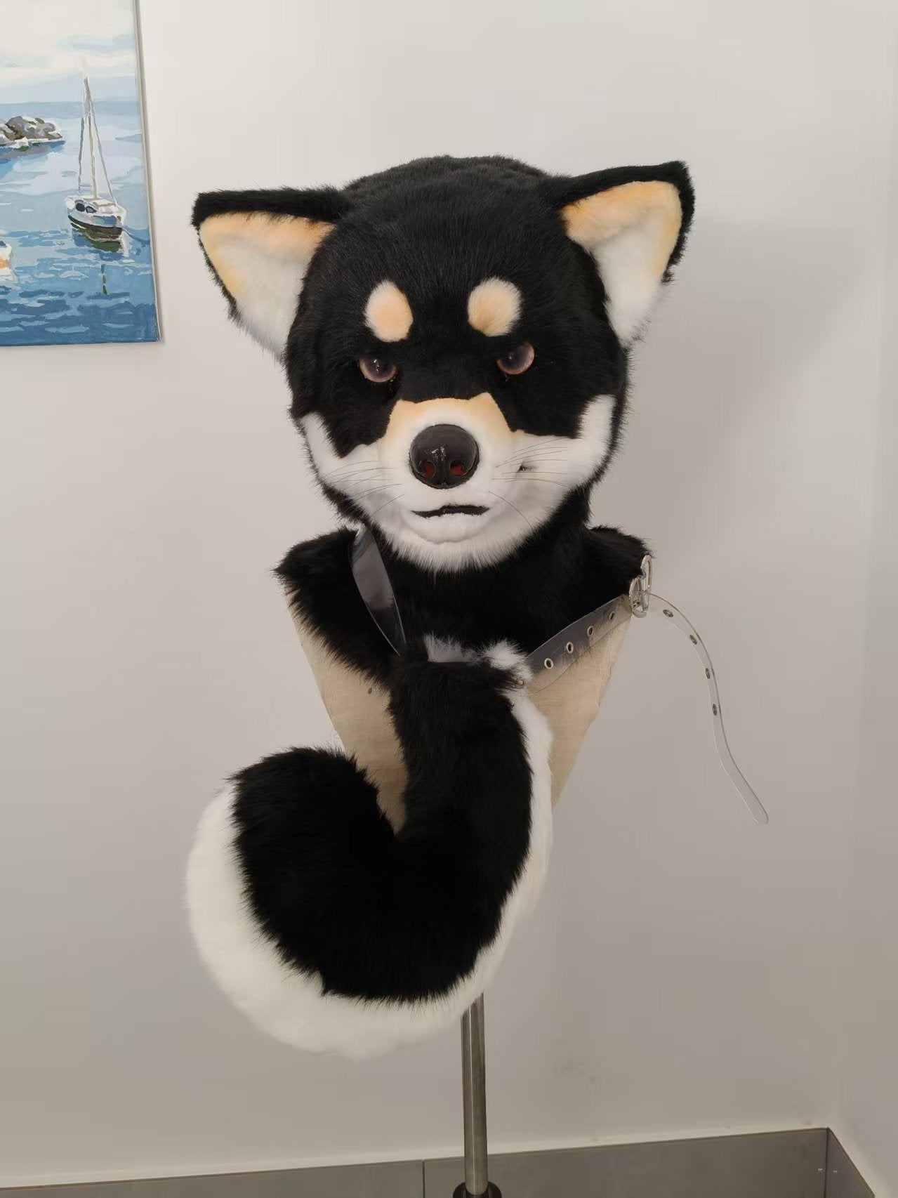 Black Shiba Realistic Head Fursuit (Gift Tail)