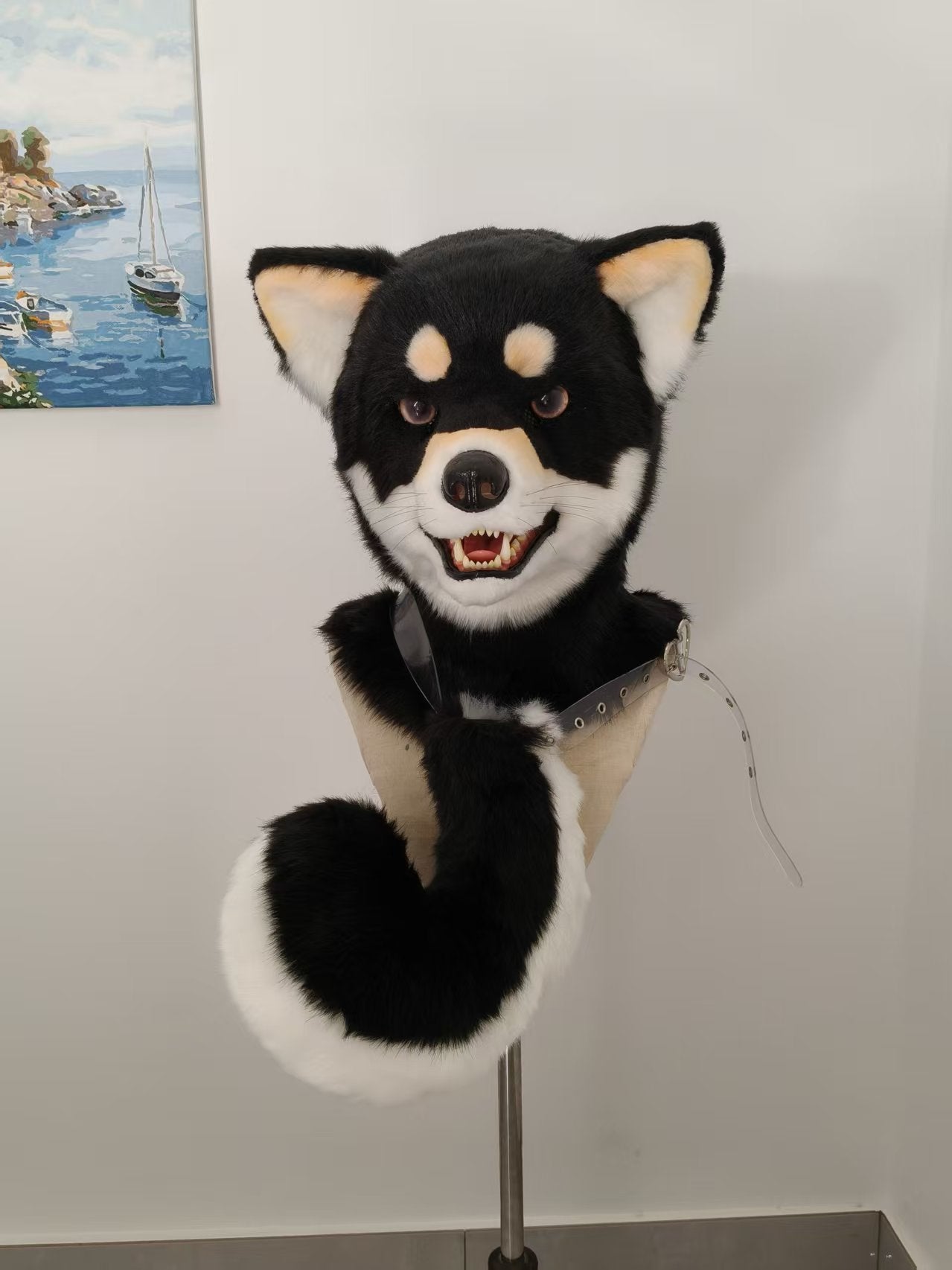 Black Shiba Realistic Head Fursuit (Gift Tail)
