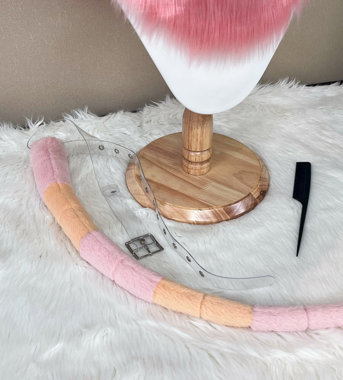 Gary Pink Mouse Kemono Head Fursuit (Gift Feetpaws+Handpaws+Tail)