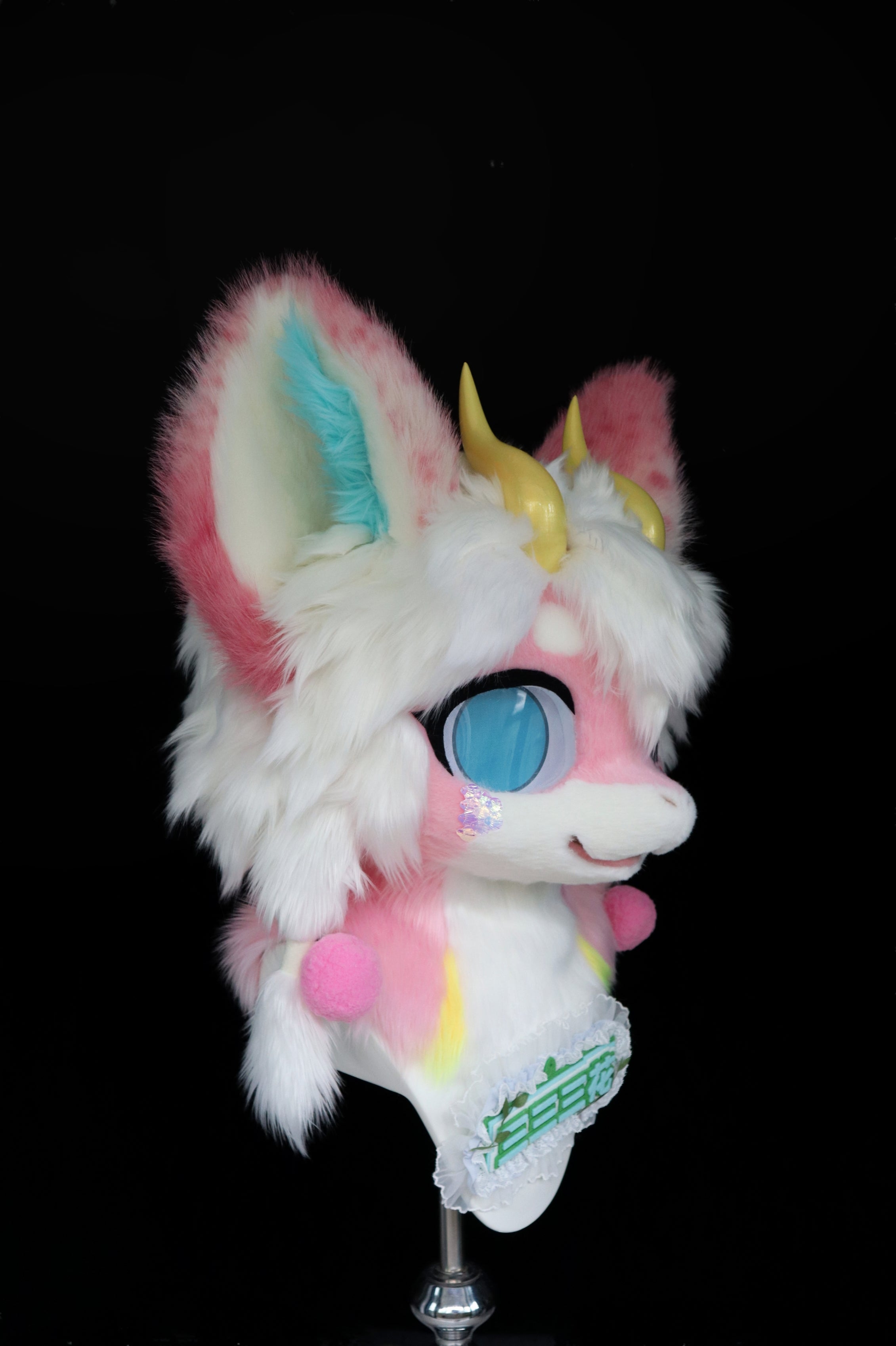 Pink Dragon Kemono Head Fursuit (Gift Handpaws+Tail)