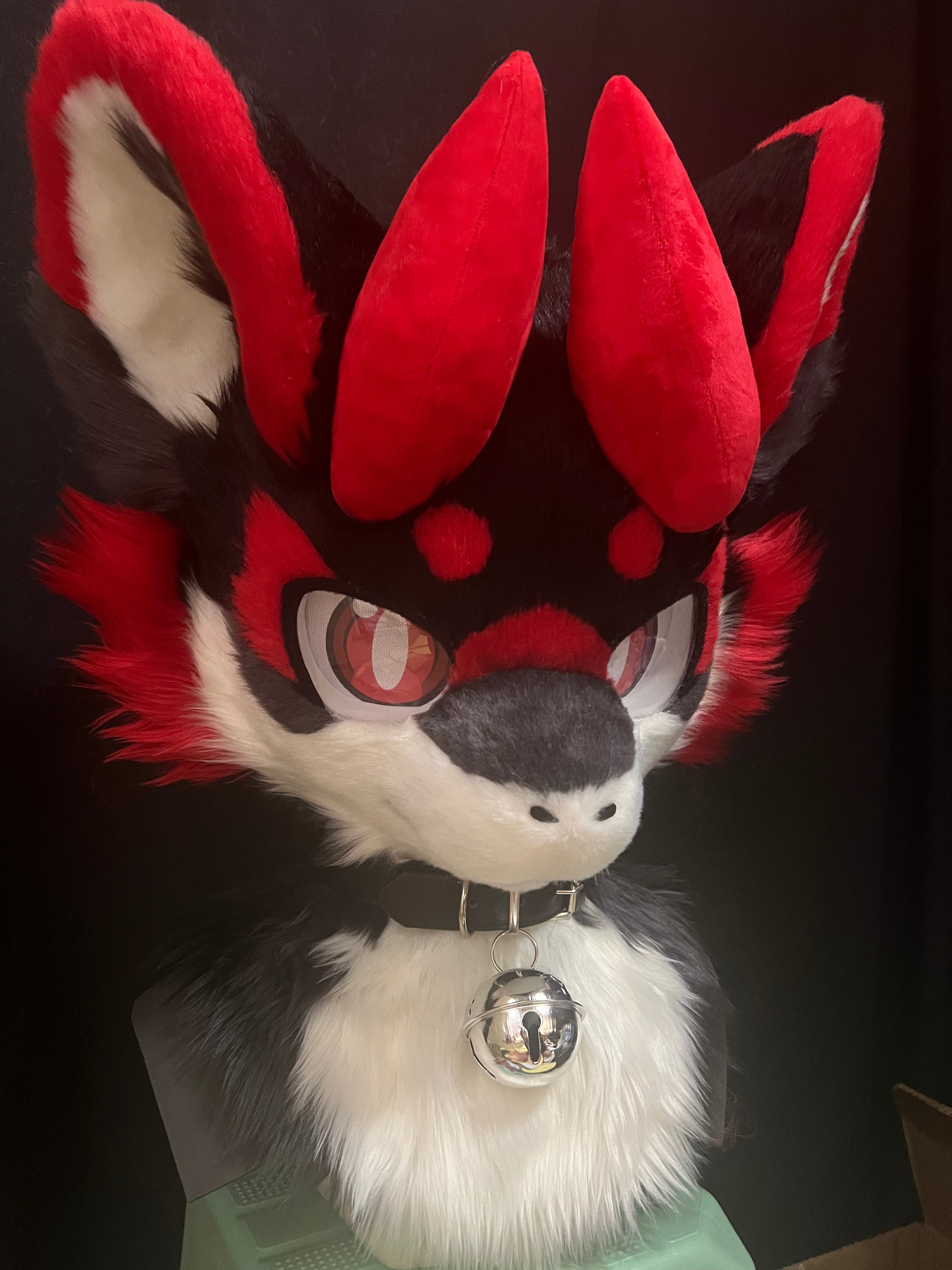 Dark Red Dragon Kemono Head Fursuit