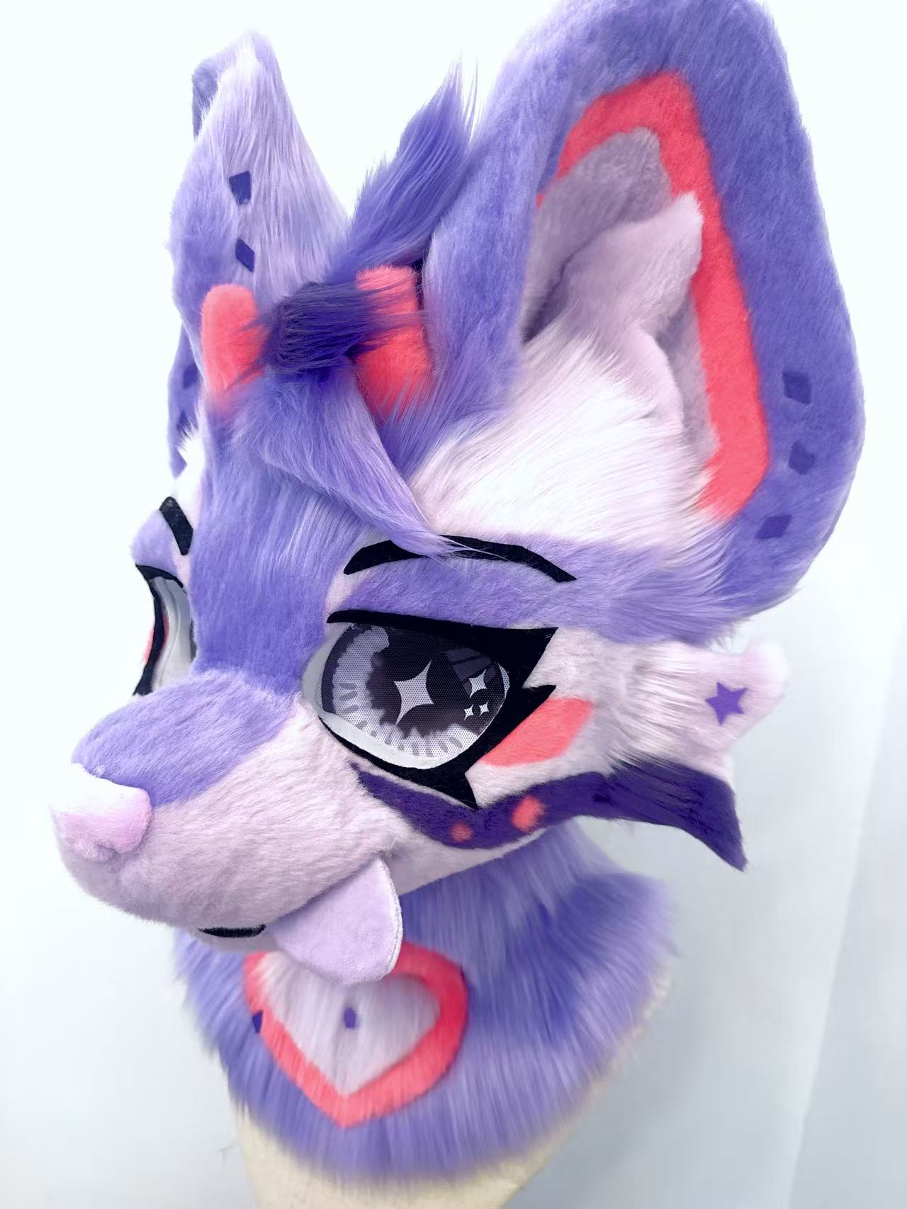 Purple Puppy Kemono Head Fursuit (Gift Handpaws+Tail)