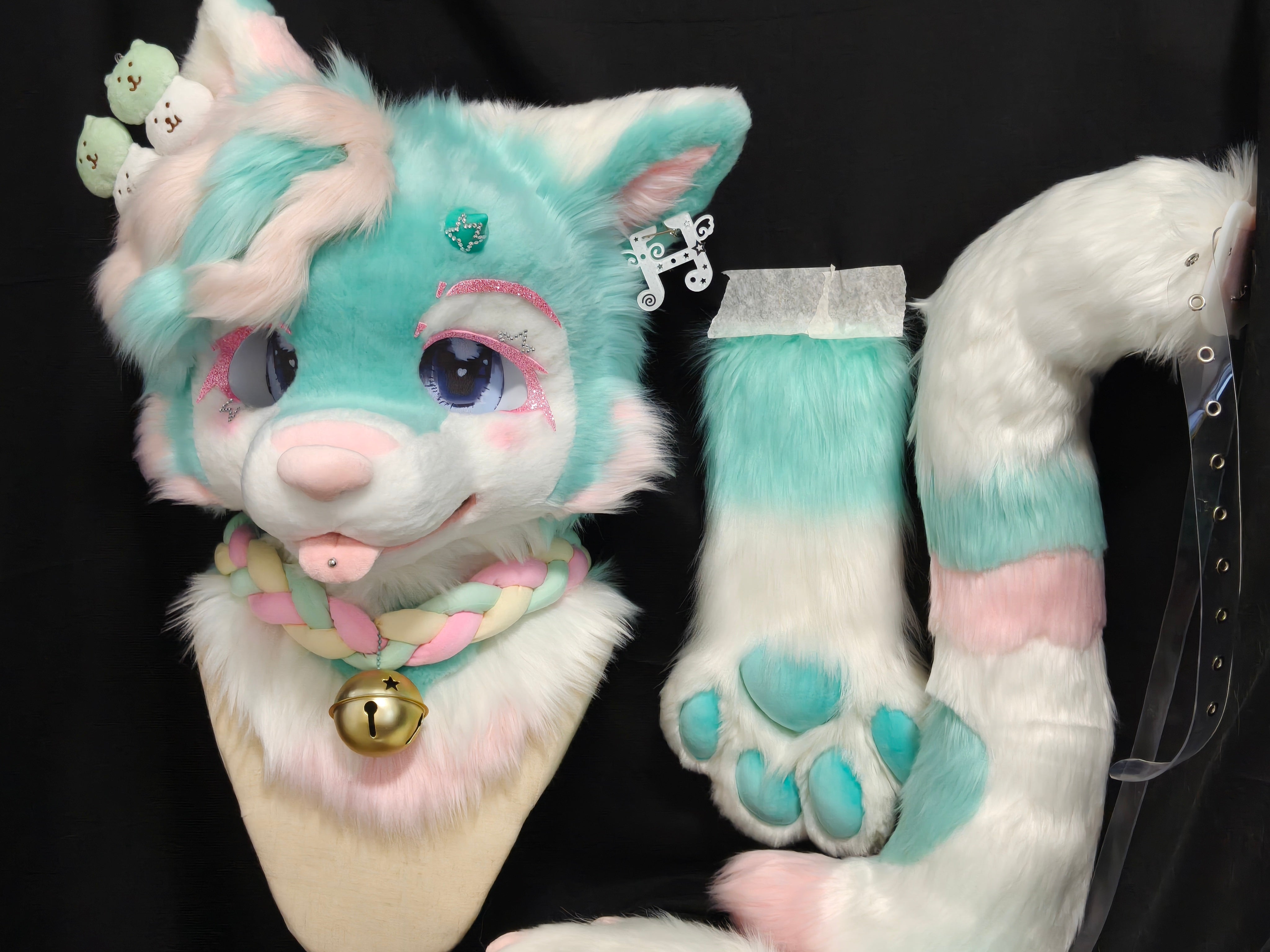 Blue Puppy Kemono Head Fursuit (Gift Handpaws+Tail)