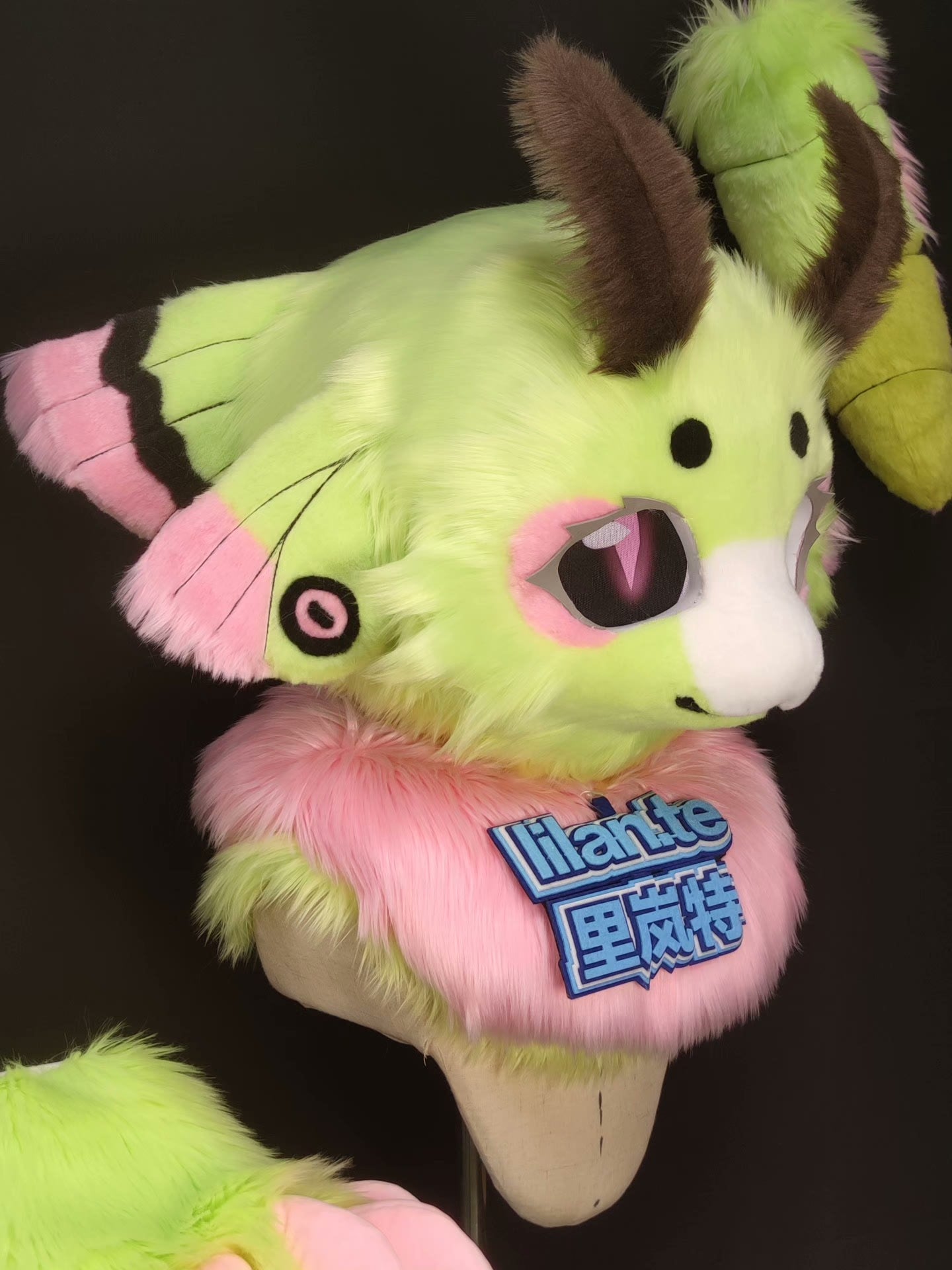 [Moth] Pink Green Moth Kemono Fursuits Stock (Gift Handpaws+Tail)