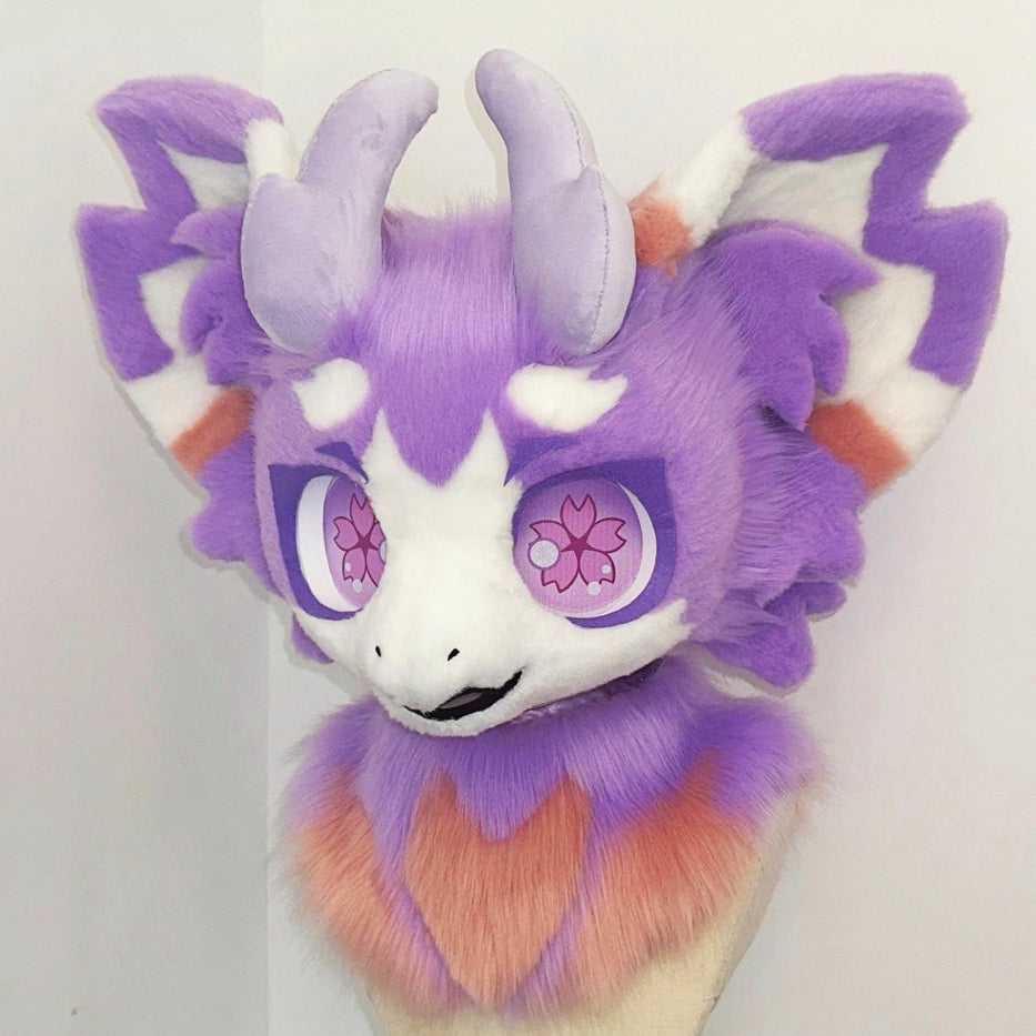 Sakura Dragon Kemono Head Fursuit (Gift Handpaws+Tail)