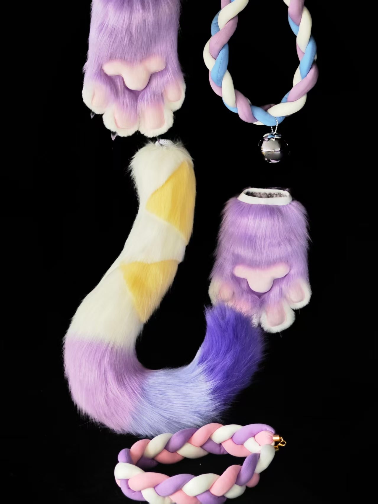 Purple Kitten Kemono Head Fursuit (Gift Handpaws+Tail)