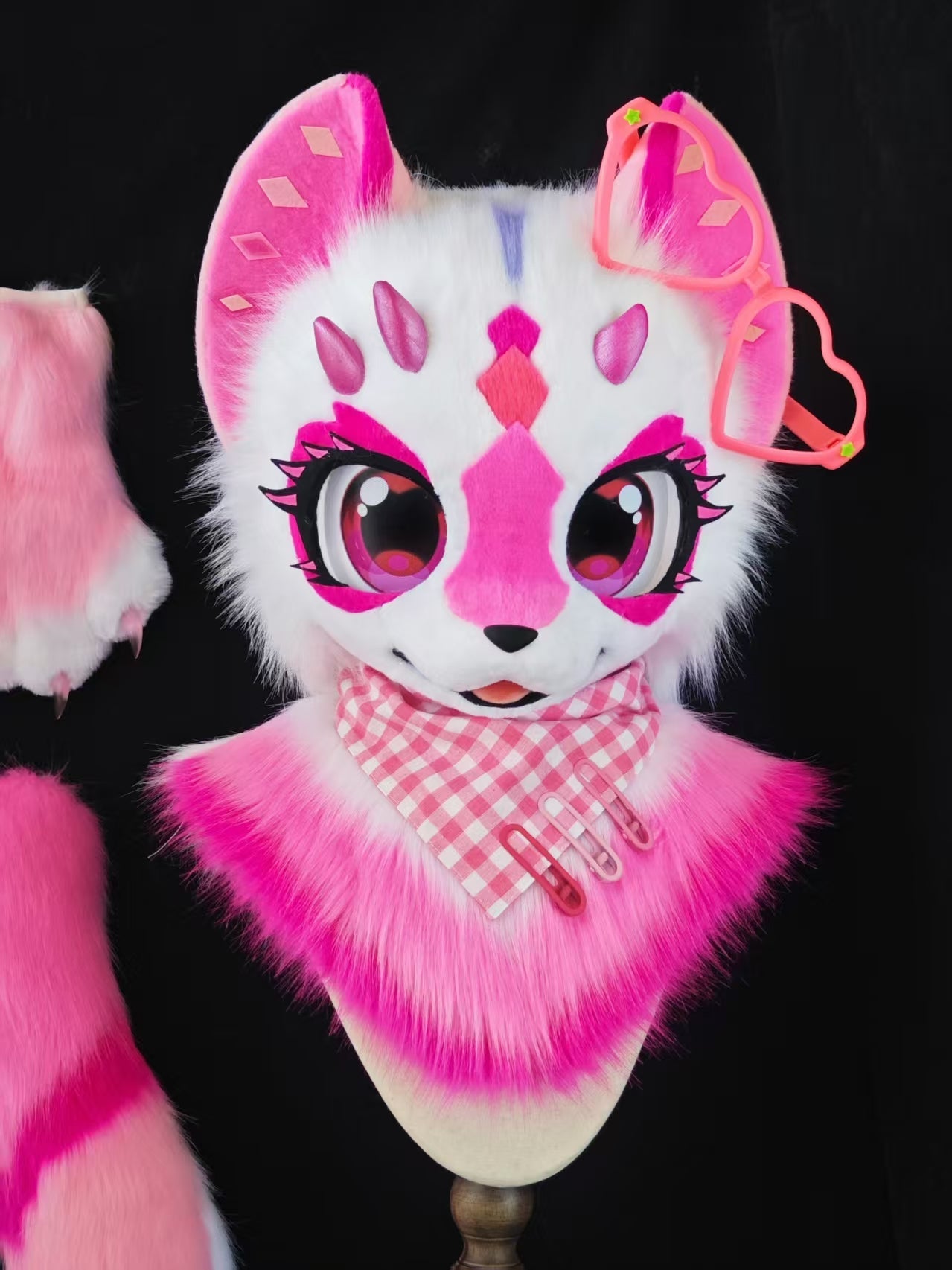 Pink Kitten Kemono Head Fursuit (Gift Handpaws+Tail)