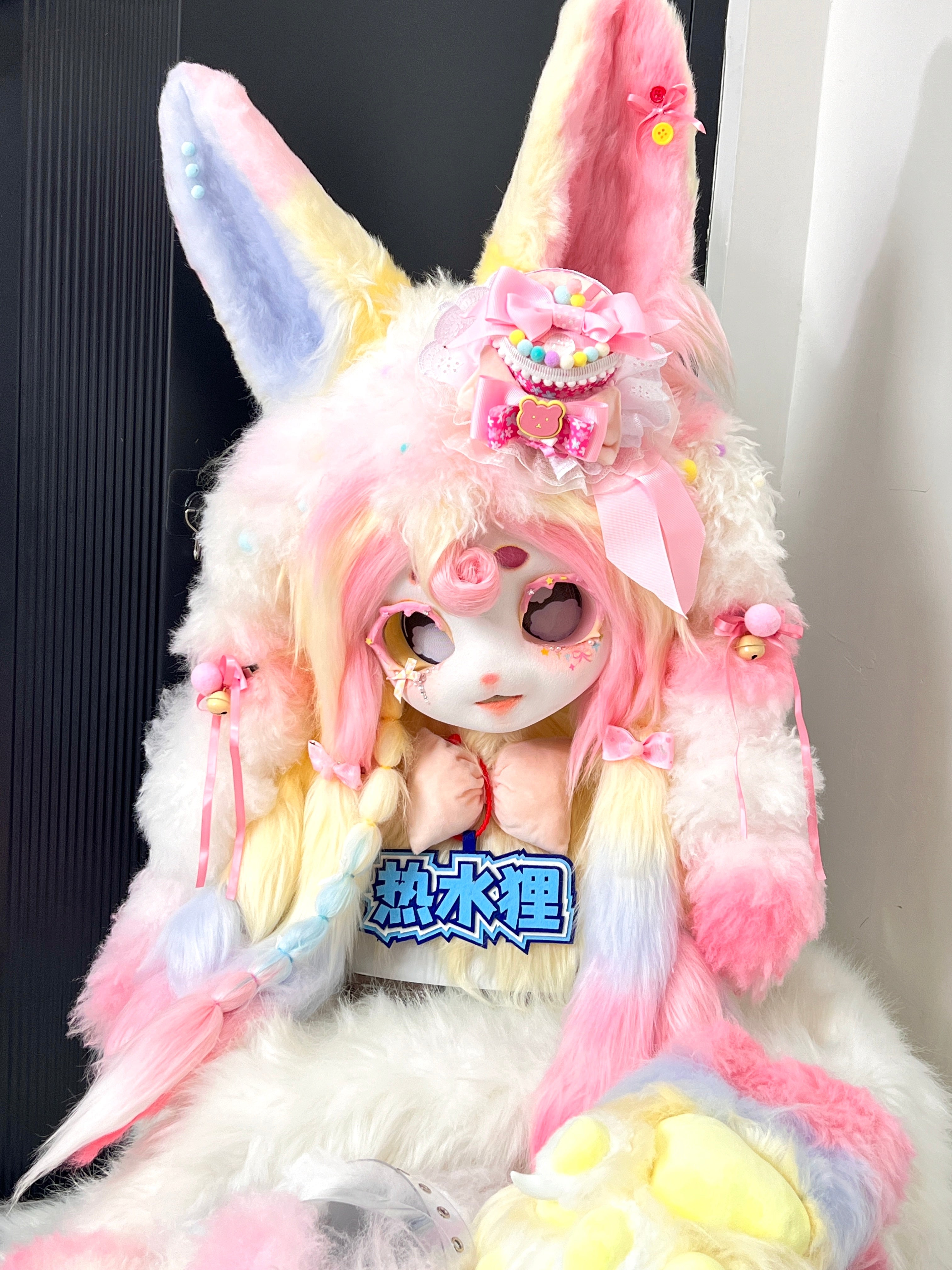 Cream Bunny Kig Full Set Fursuits (Gift Handpaws+Feetpaws+Tail)