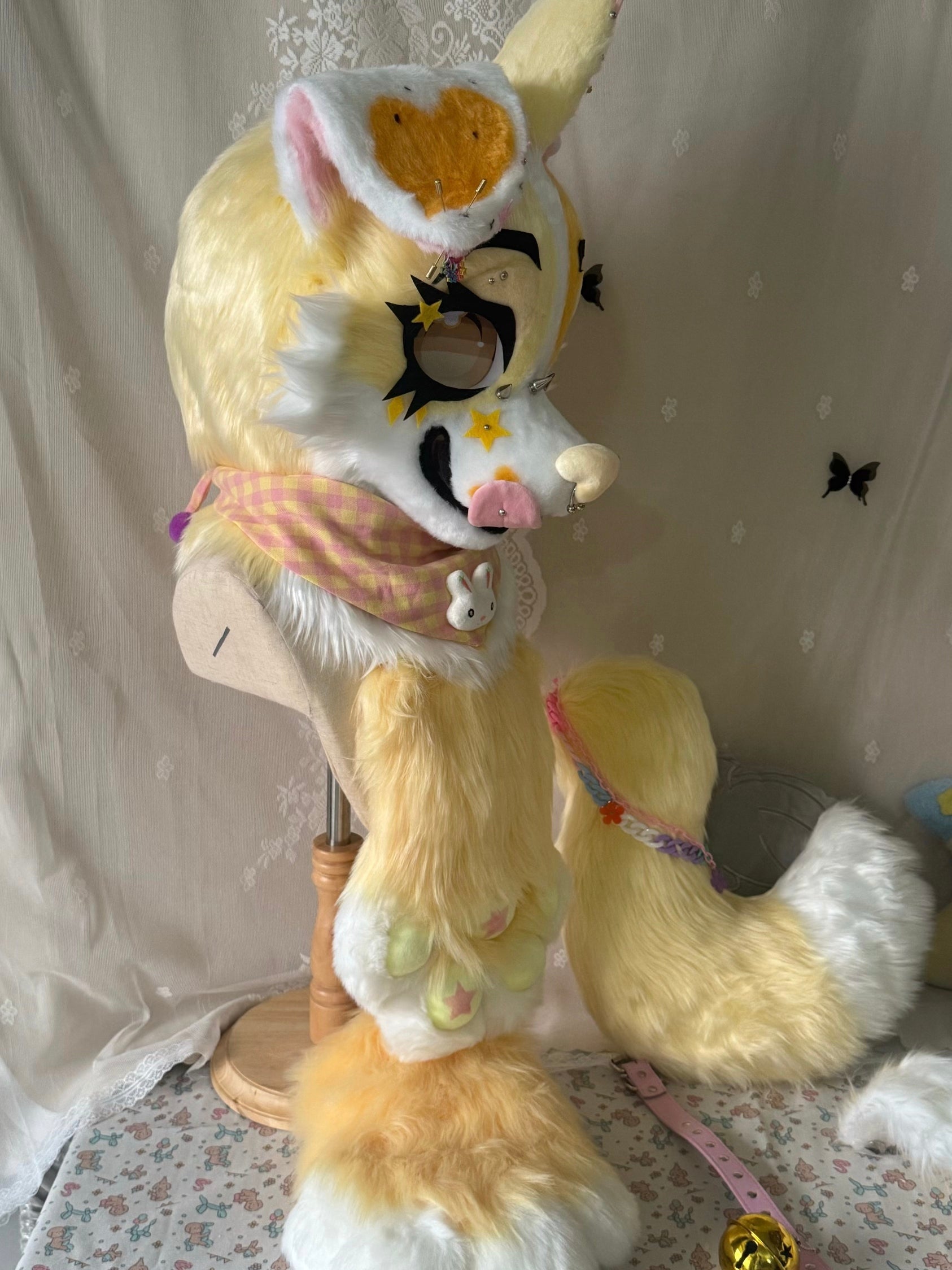 Cream Puppy Toony Head Fursuit (Gift Handpaws+Tail)