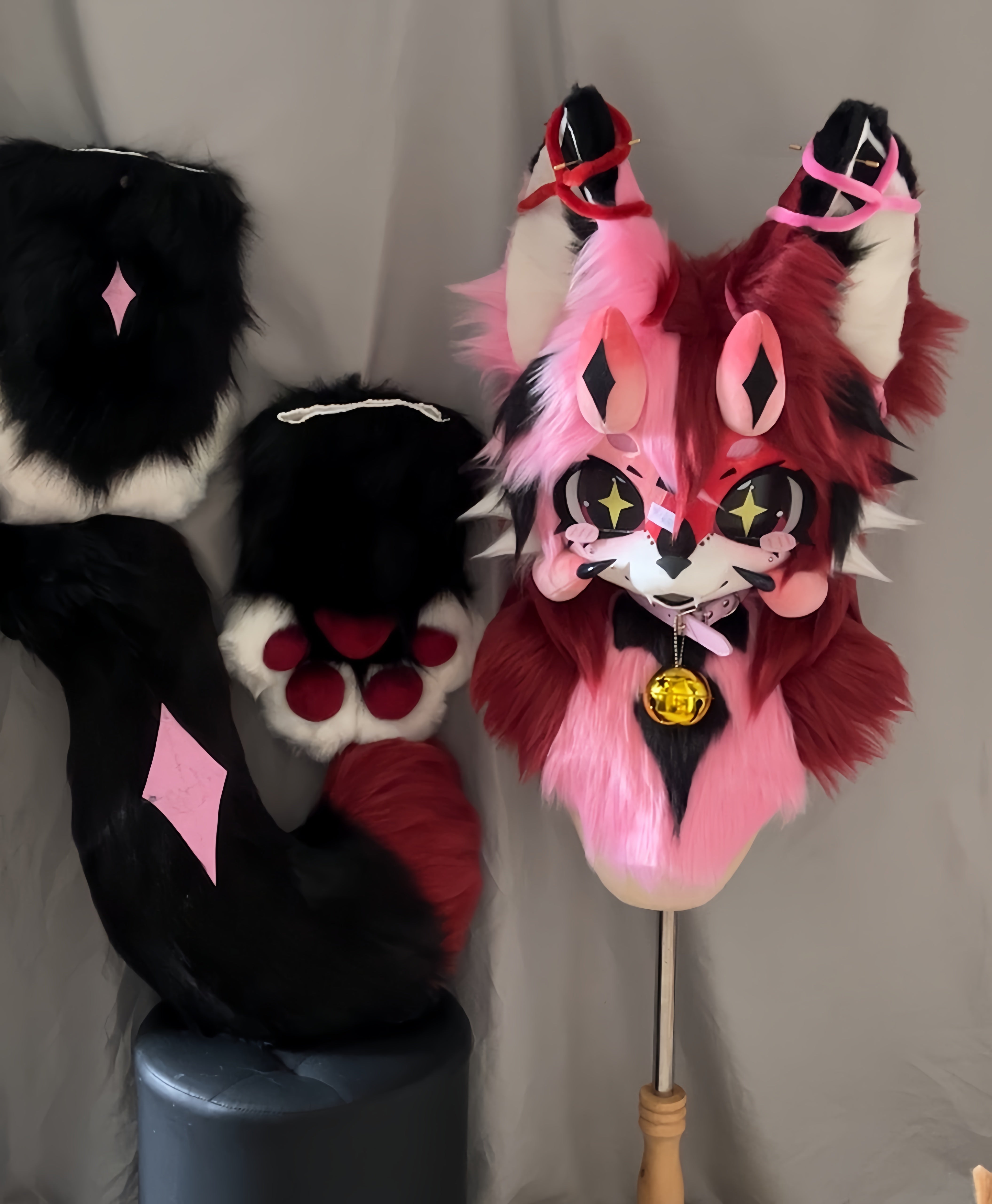 Black Lamb Kemono Head Fursuits (Gift Handpaws+Tail)