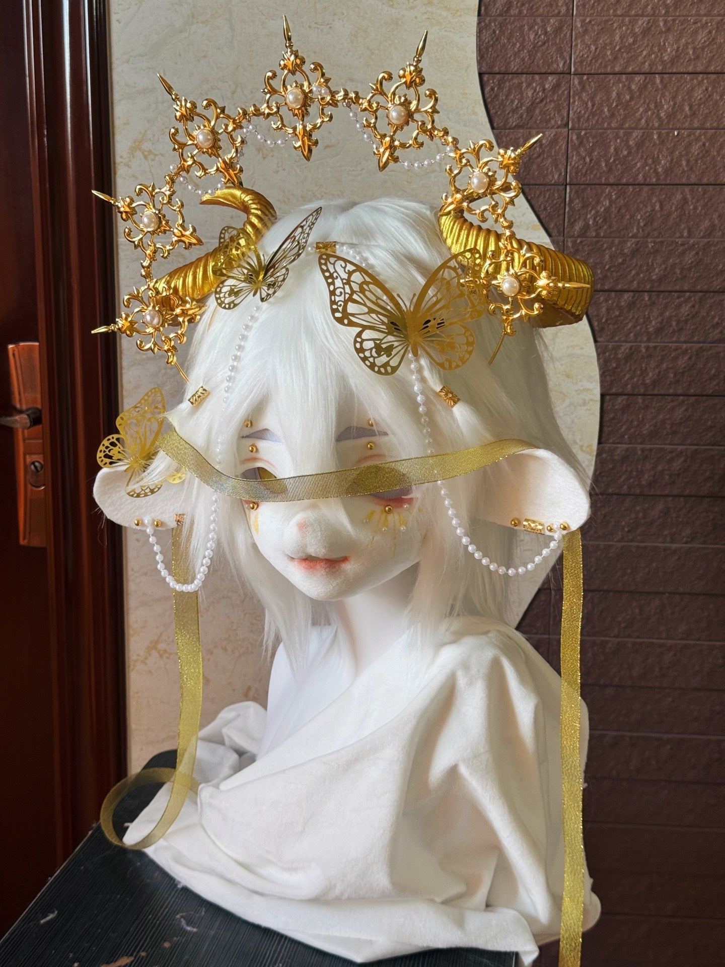 Golden God Lamb Kig Head Fursuit