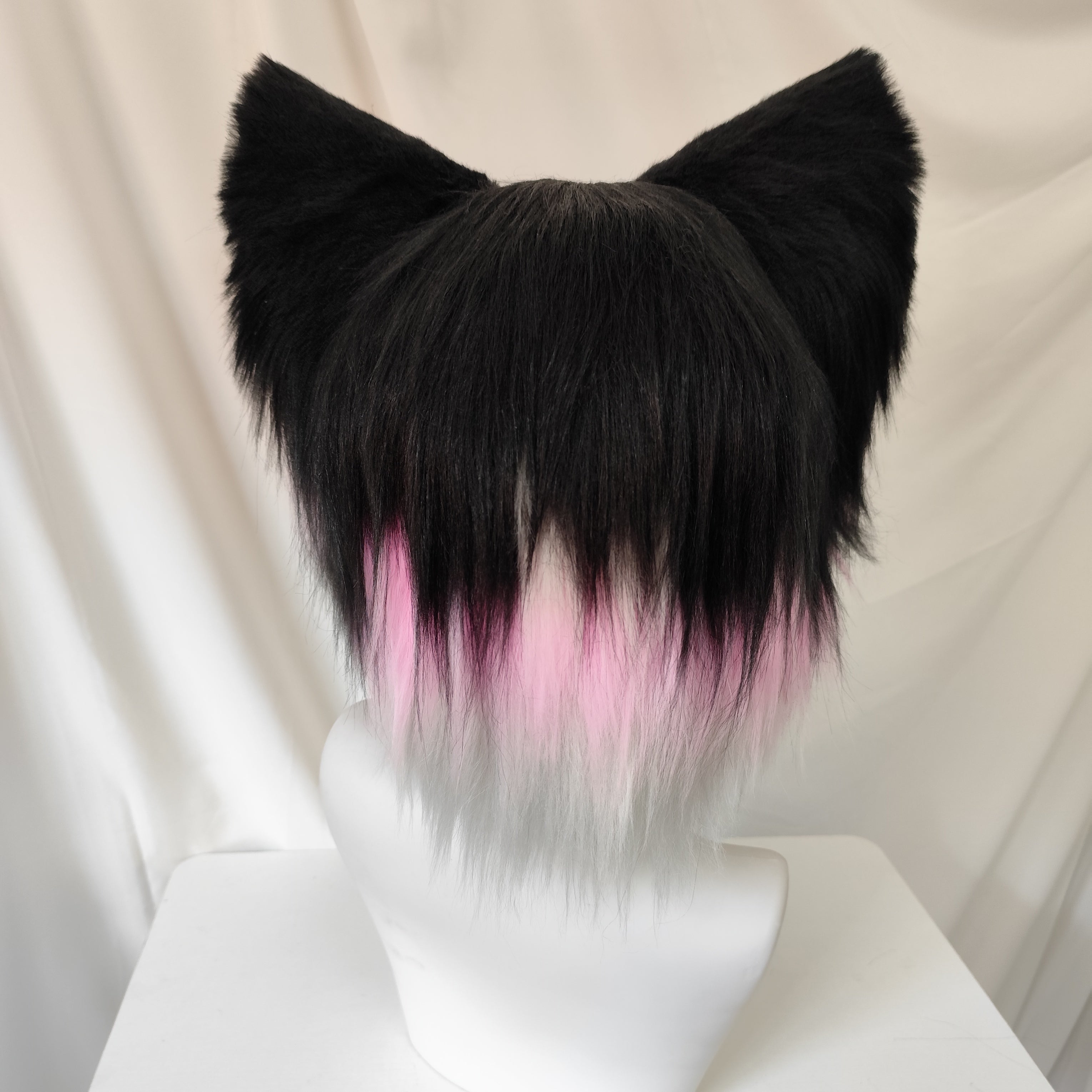 Black Pink Fox Kig Head Fursuit