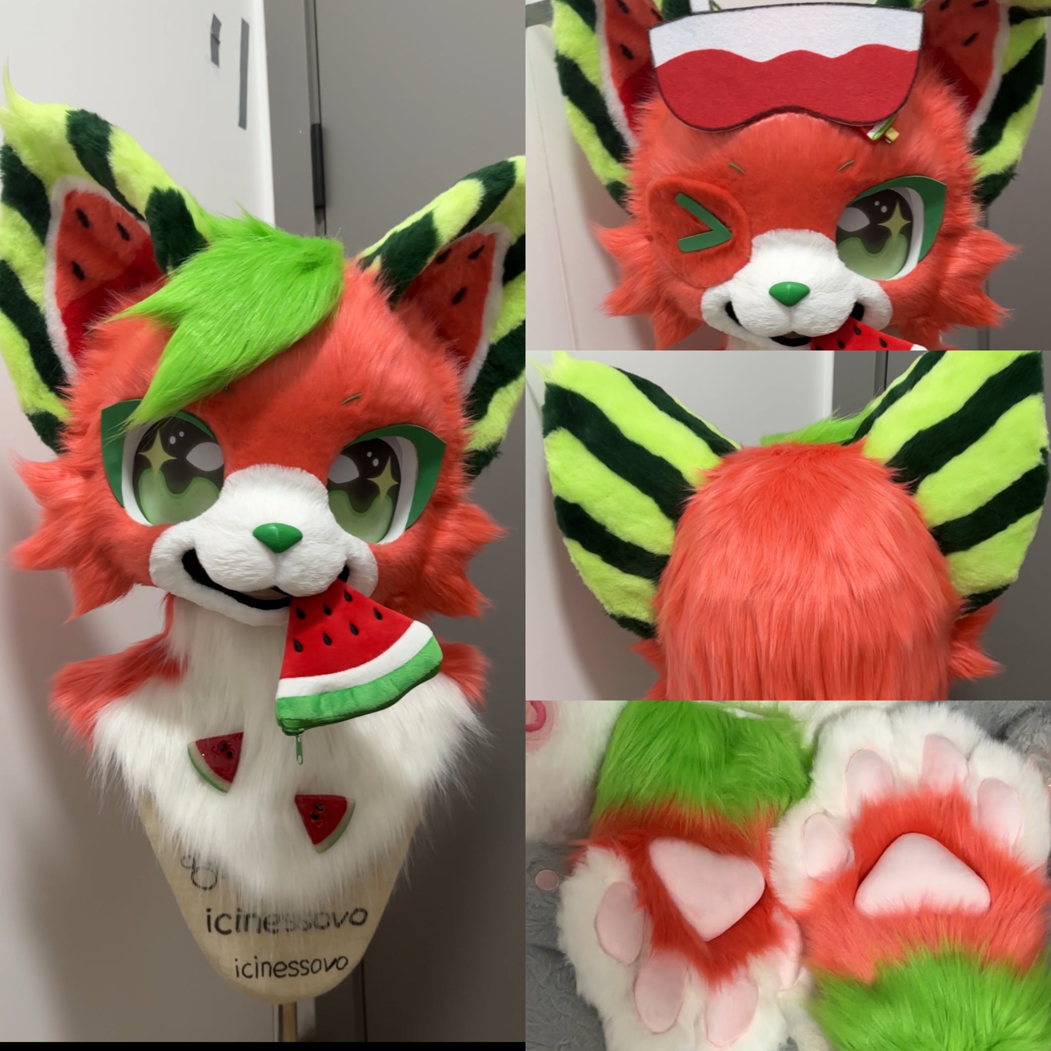 [Fox] Watermelon Fox Kemono Fursuits Stock（Gift Handpaws）