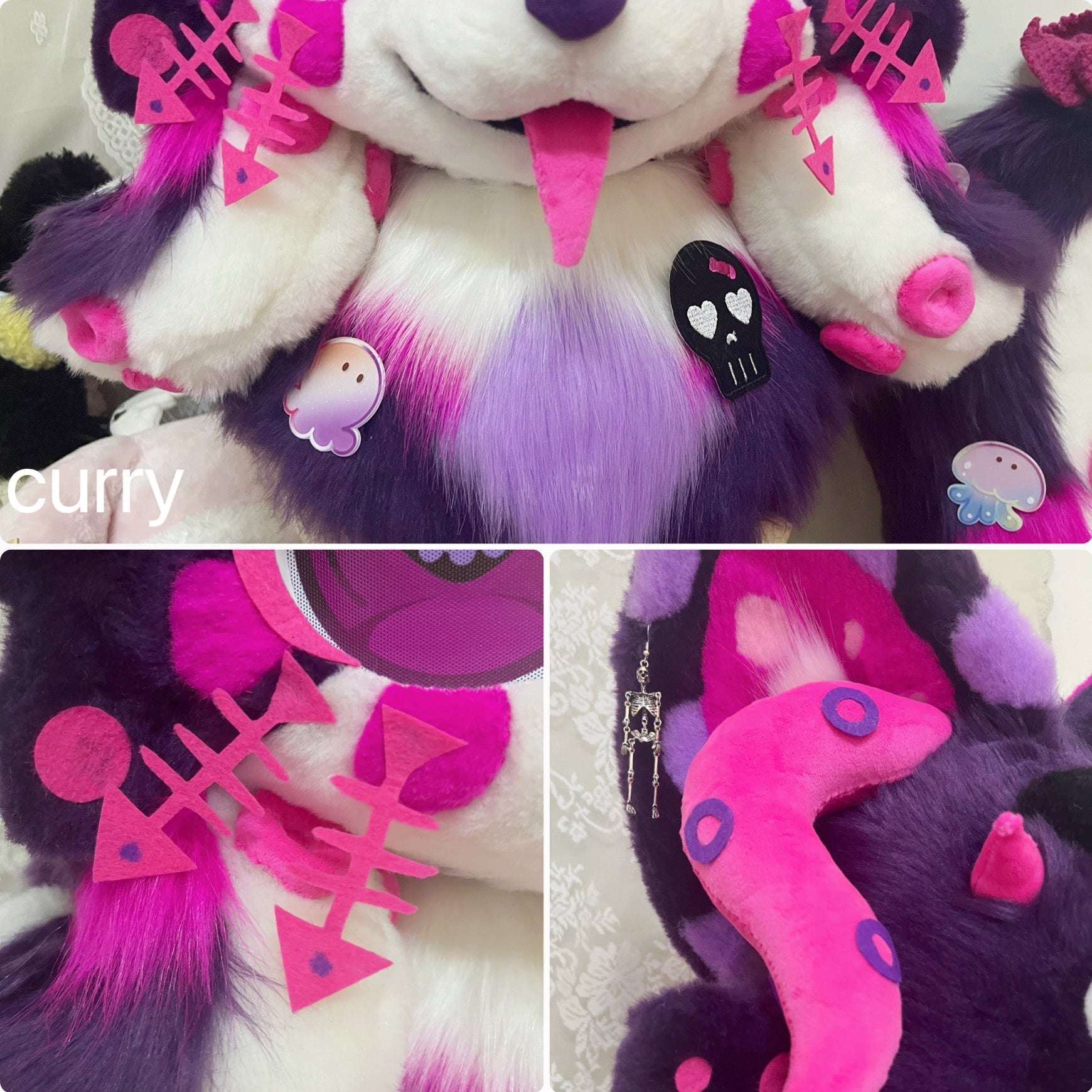 Devil Octopus Kitten Kemono Head Fursuits (Gift Handpaws+Tail)