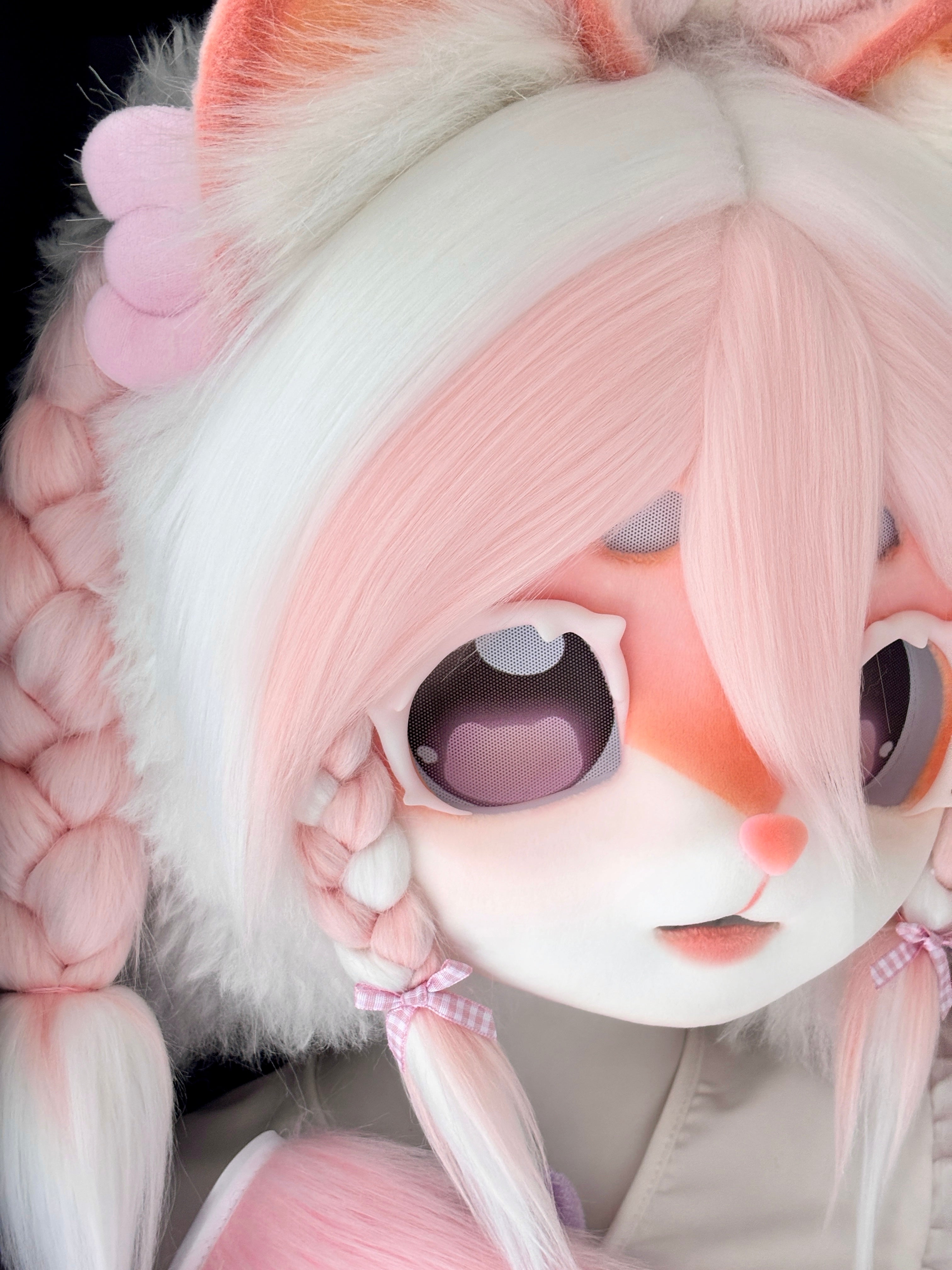 Pink Fox Kig Full-Set Fursuits (Gift Handpaws+Feetpaws+Tail)