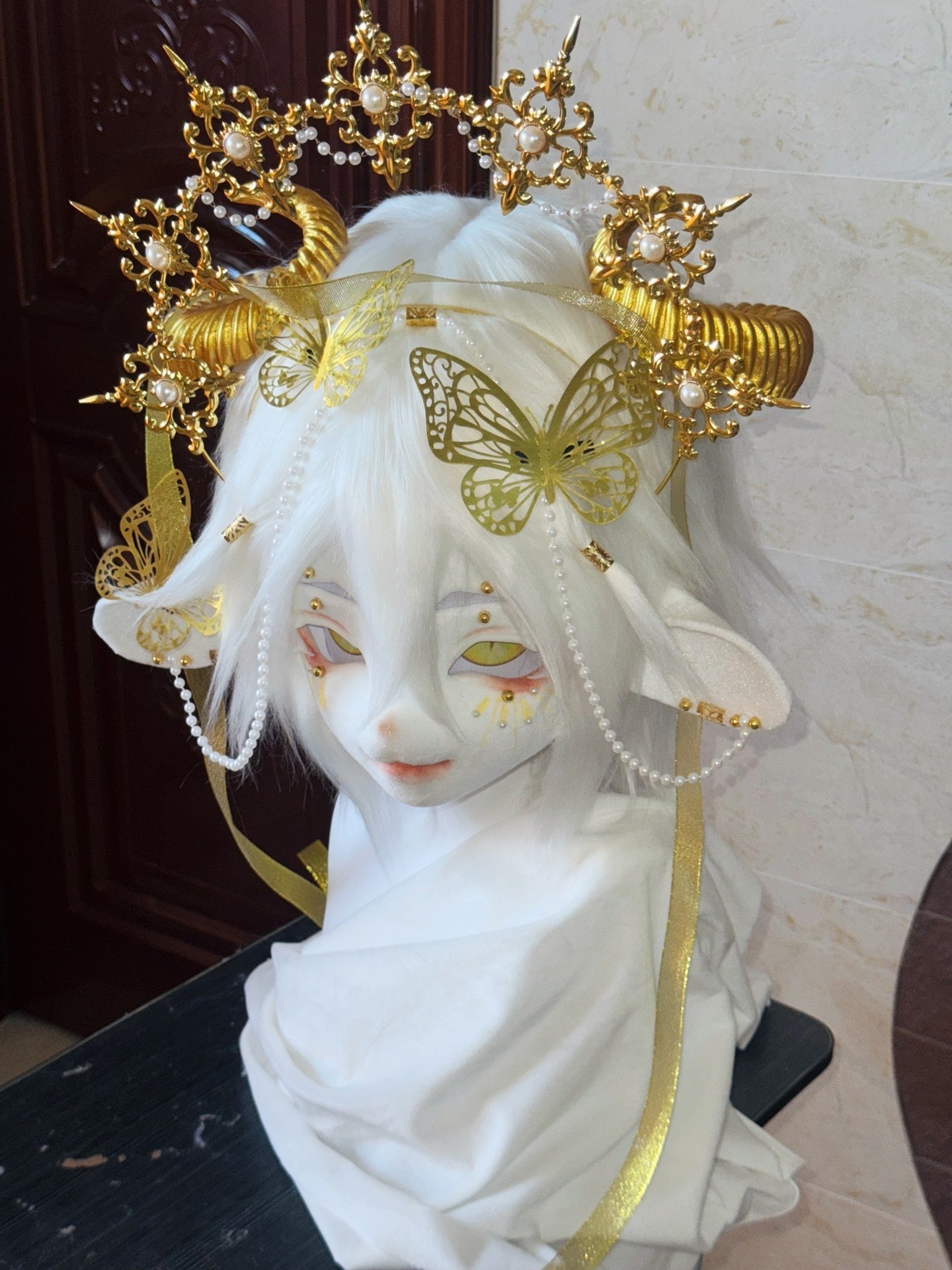 Golden God Lamb Kig Head Fursuit