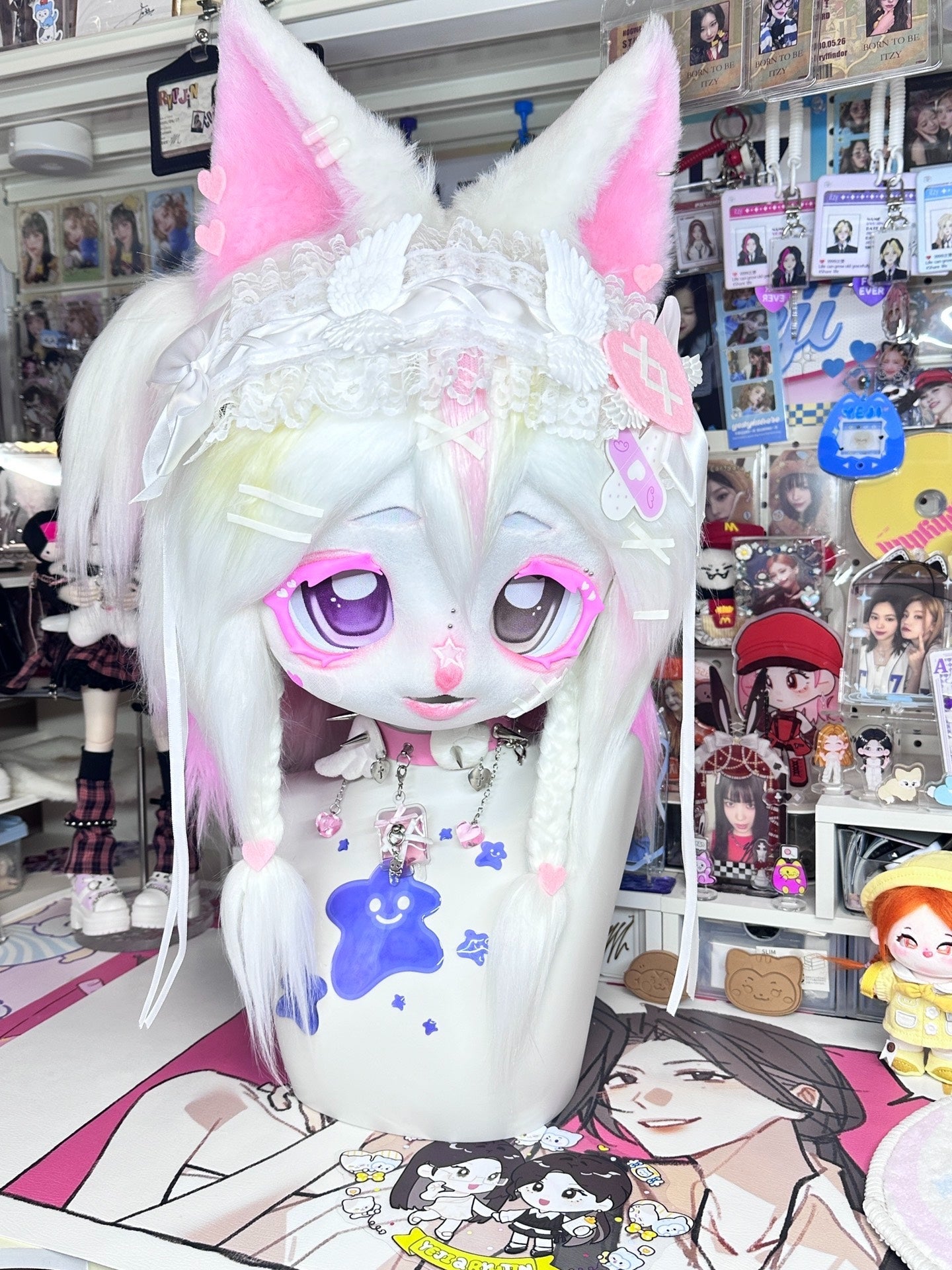 White Fox Kig Head Fursuit