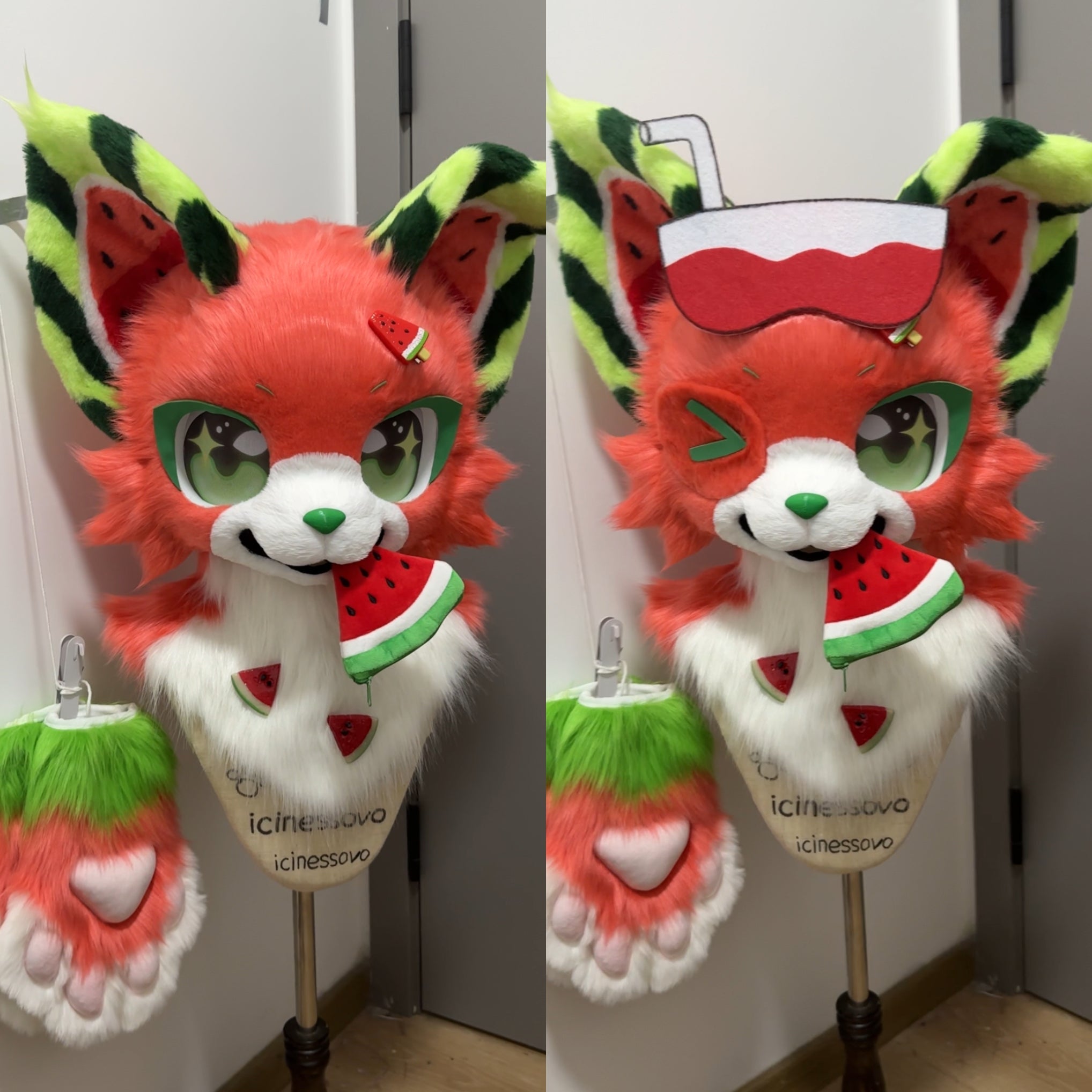 [Fox] Watermelon Fox Kemono Fursuits Stock（Gift Handpaws）
