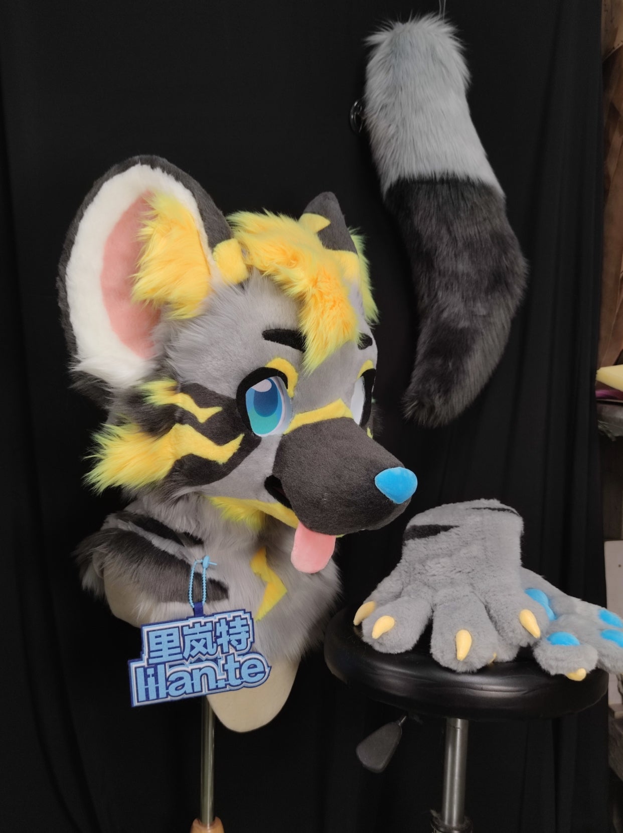 Flash Wolf Kemono Head Fursuit (Gift Handpaws+Tail)
