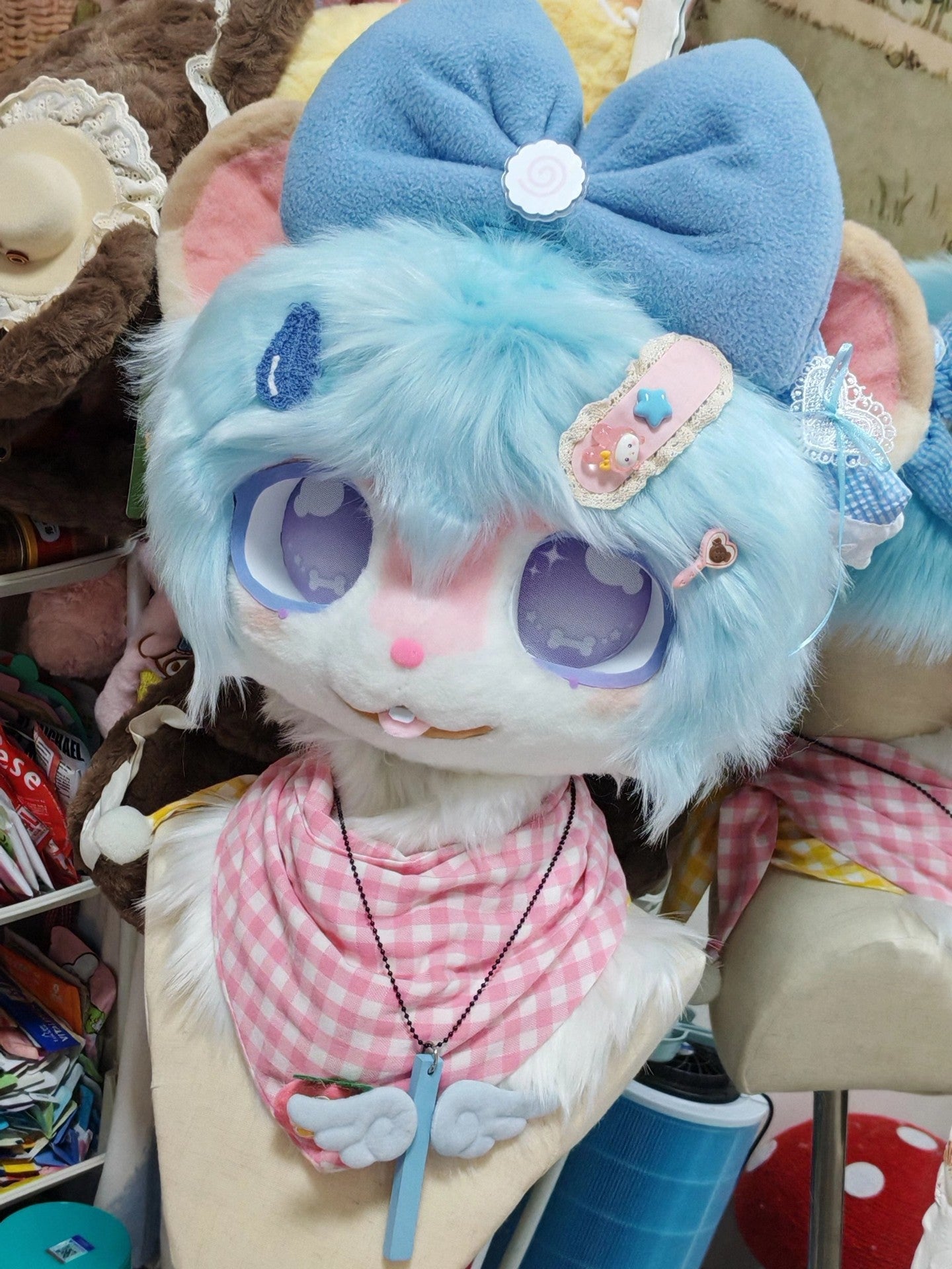 Blue Mouse Kemono Head Fursuit