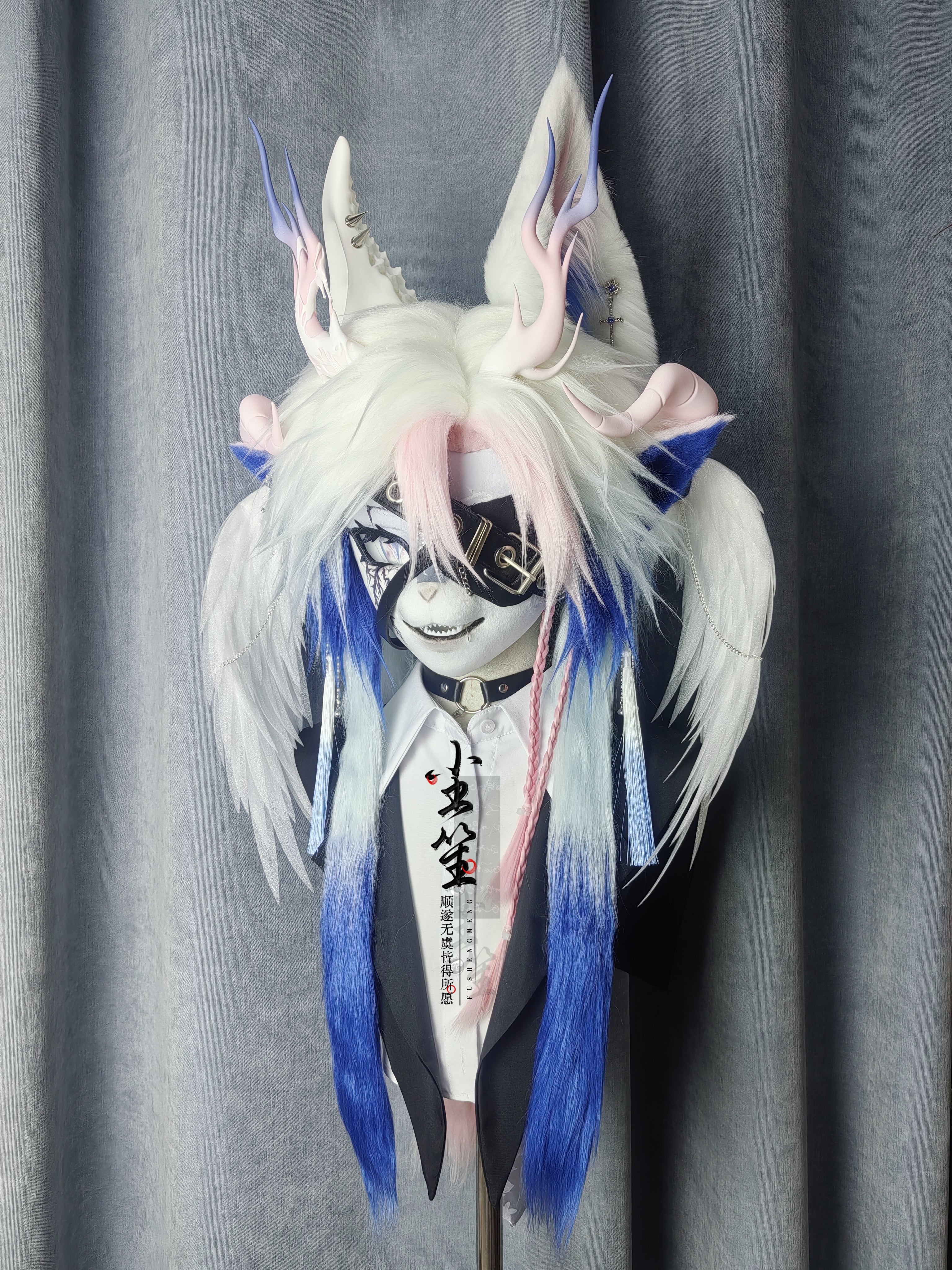Devil Angel Kig Head Fursuit (Removable ears/horns/wings)