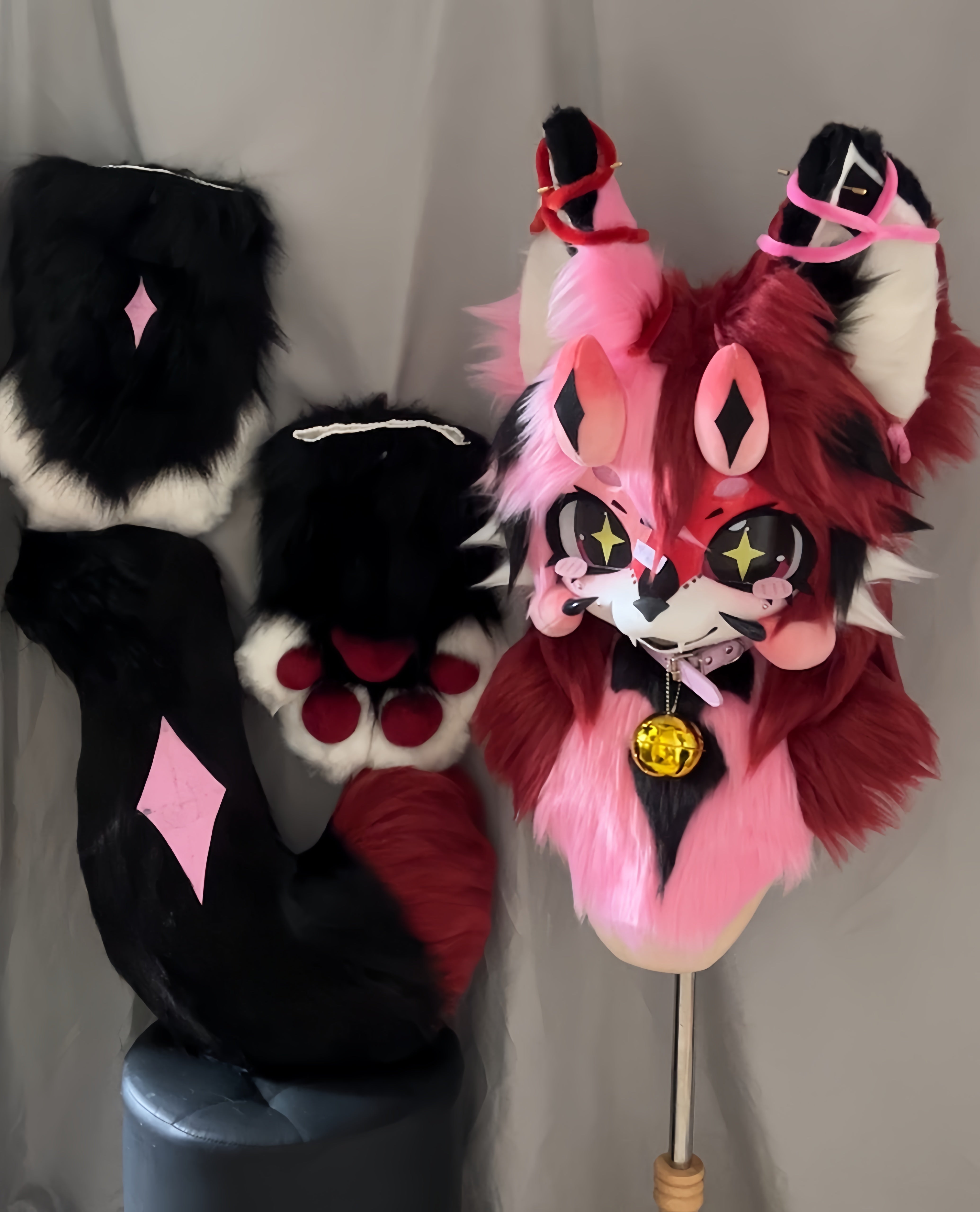 Black Lamb Kemono Head Fursuits (Gift Handpaws+Tail)