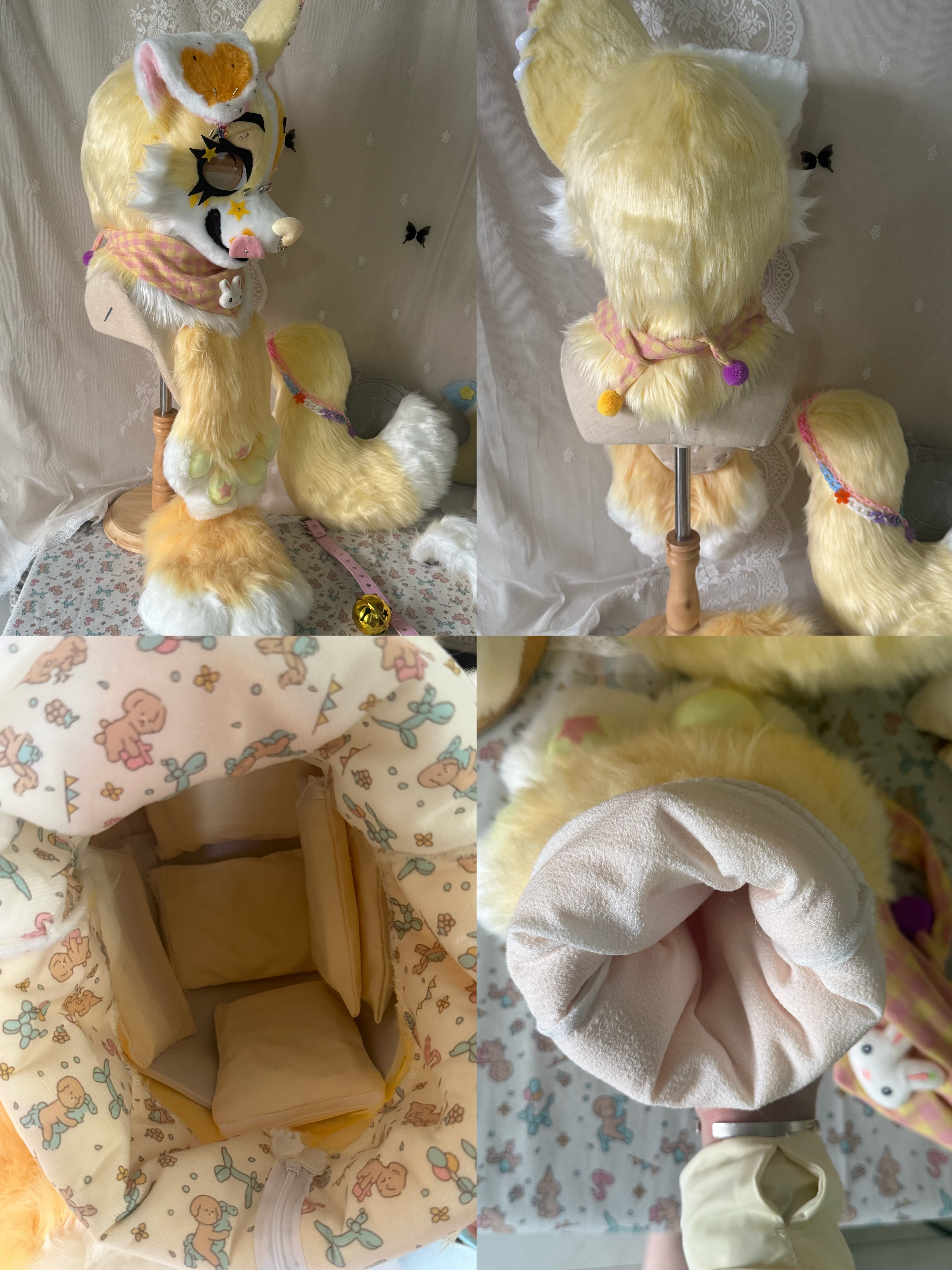 Cream Puppy Toony Head Fursuit (Gift Handpaws+Tail)