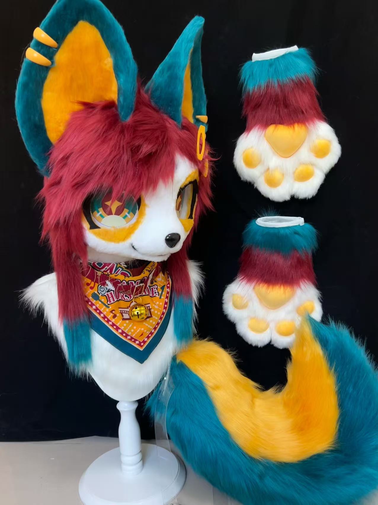 Starry Eyes Fox Kemono Head Fursuit (Gift Handpaws+Tail)