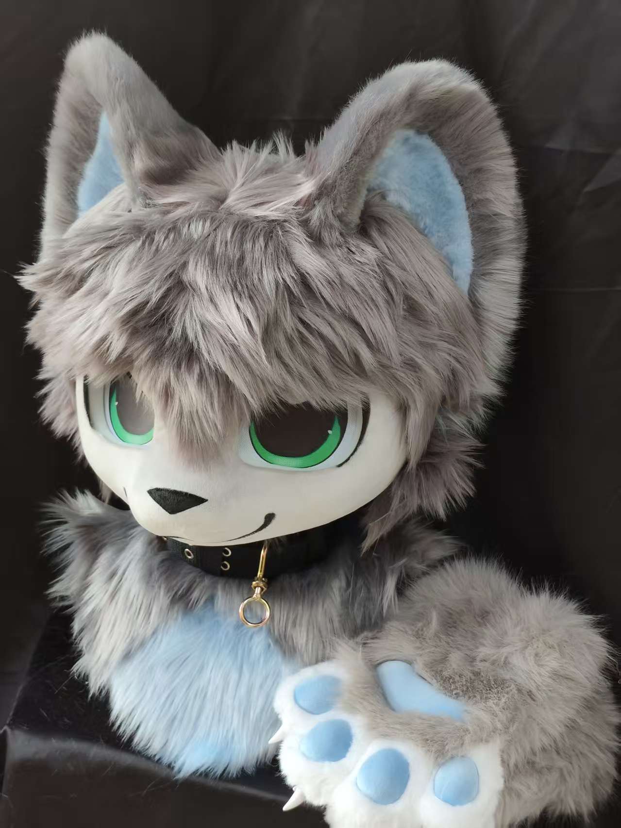 Grey Puppy Kemono Kemono Head Fursuit