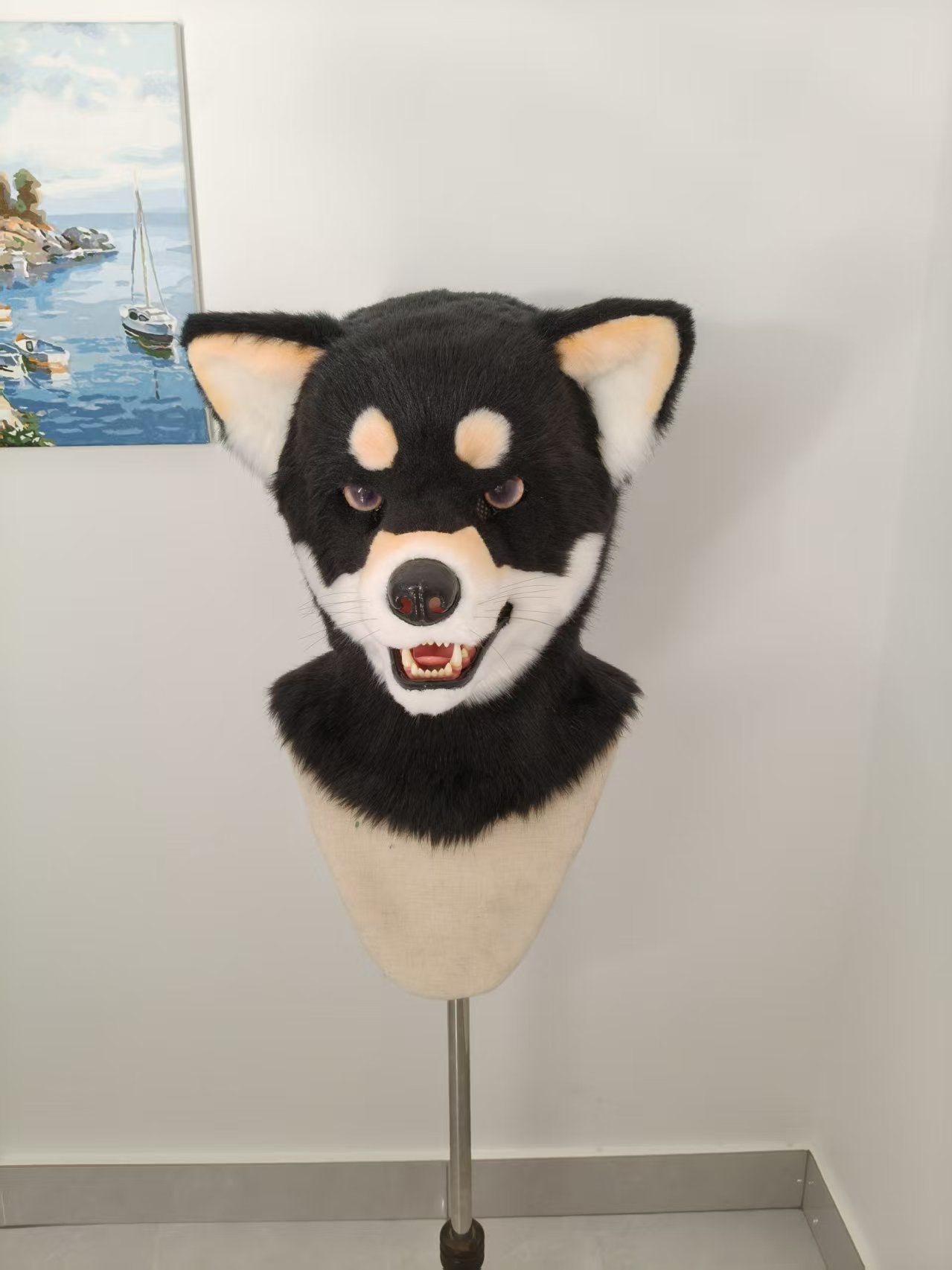 Black Shiba Realistic Head Fursuit (Gift Tail)