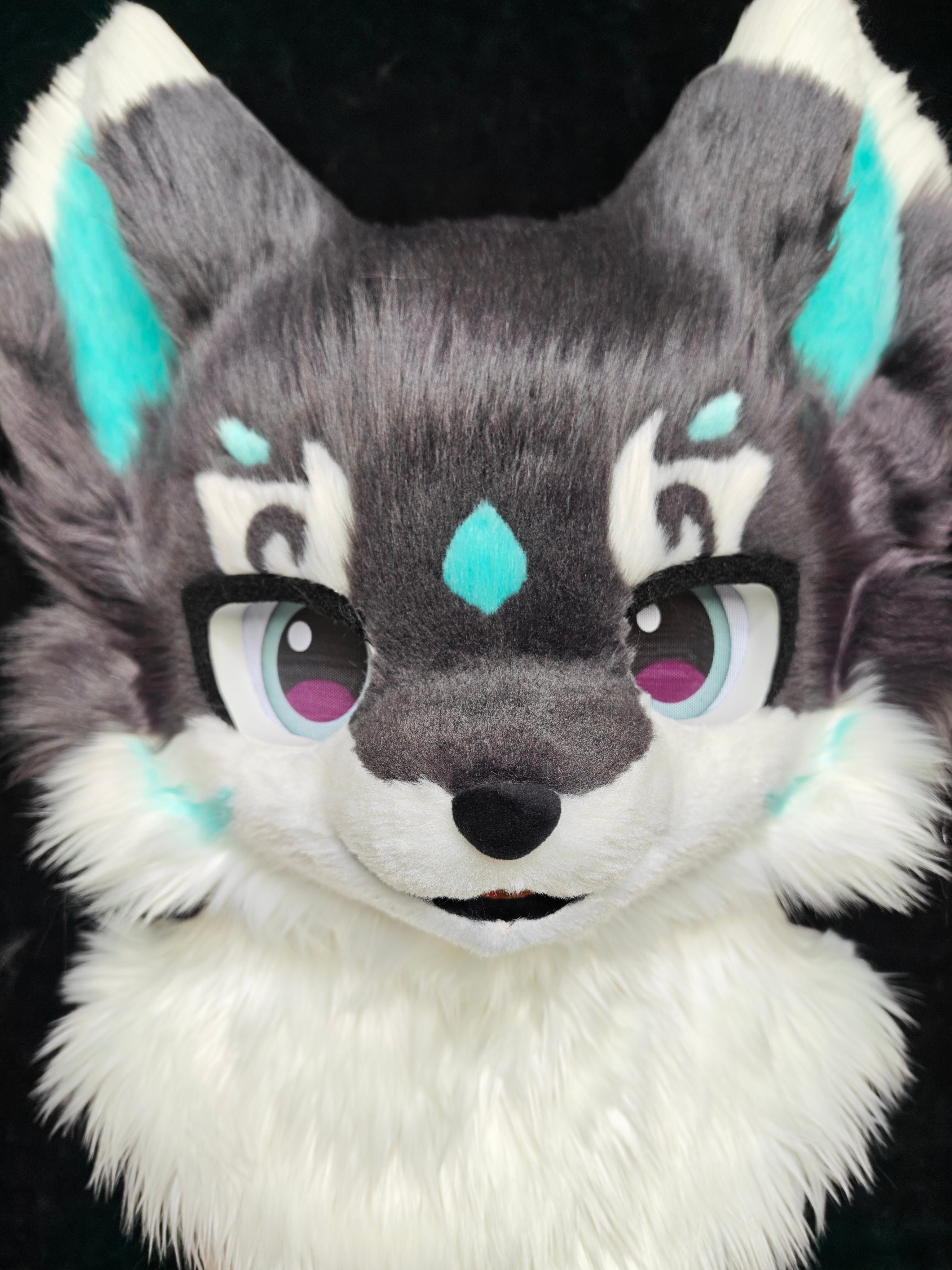 Grey Puppy Kemono Head Fursuit (Gift Handpaws)