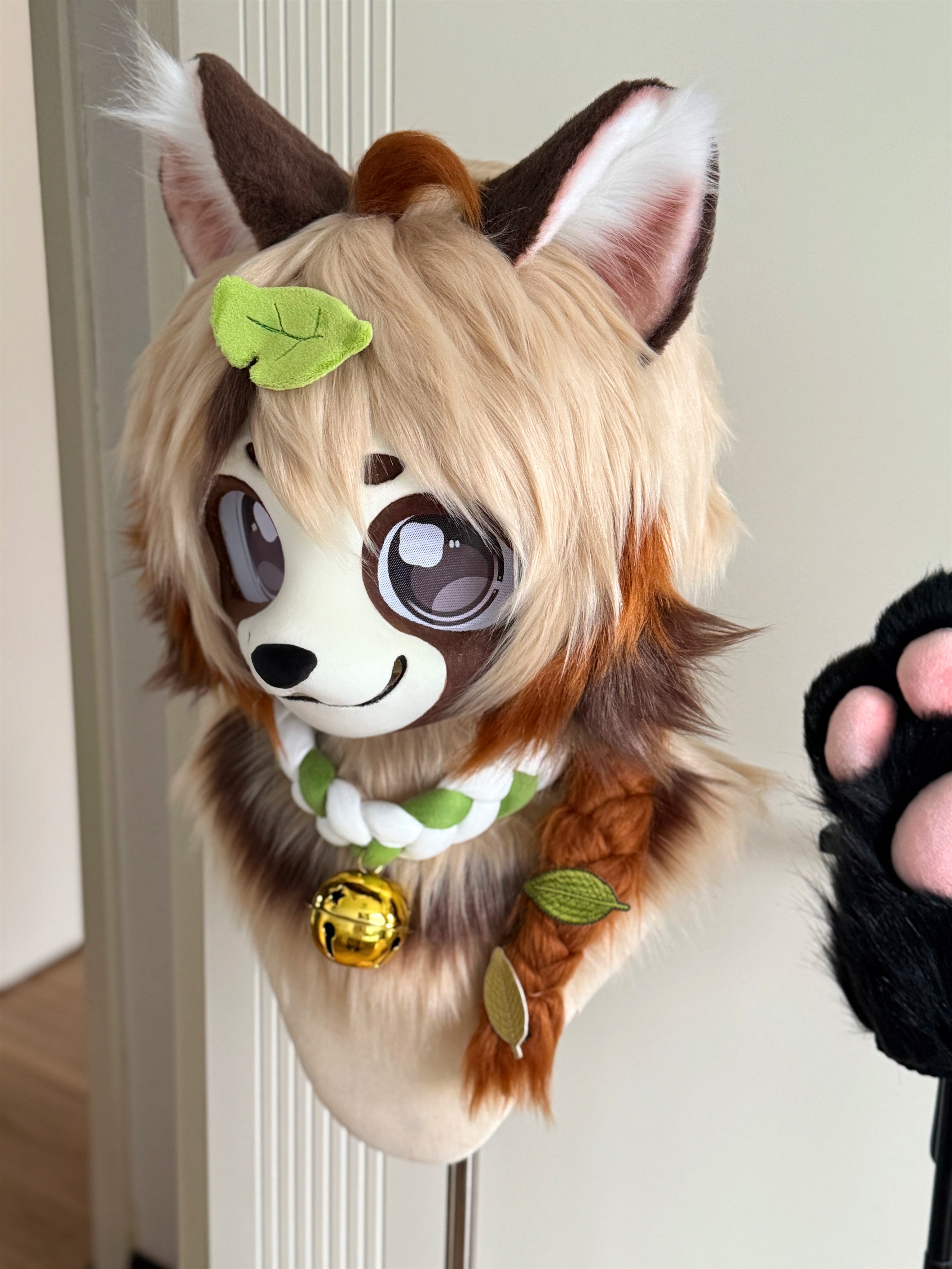 Civet Cat Kig Head Fursuit (Gift Handpaws+Eyelids + Collar)