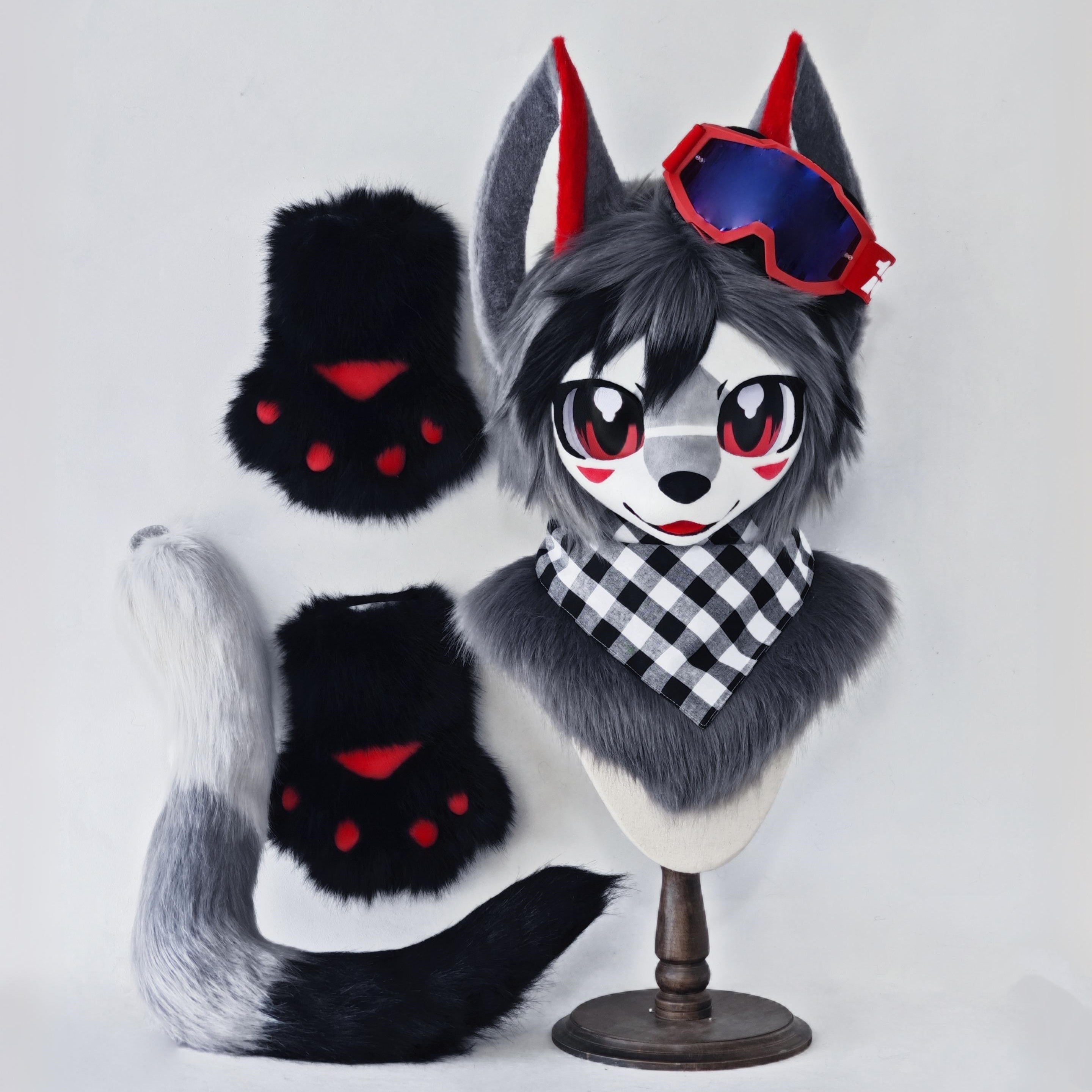 Gary Cycling Fox Kemono Head Fursuit (Gift Handpaws+Tail)