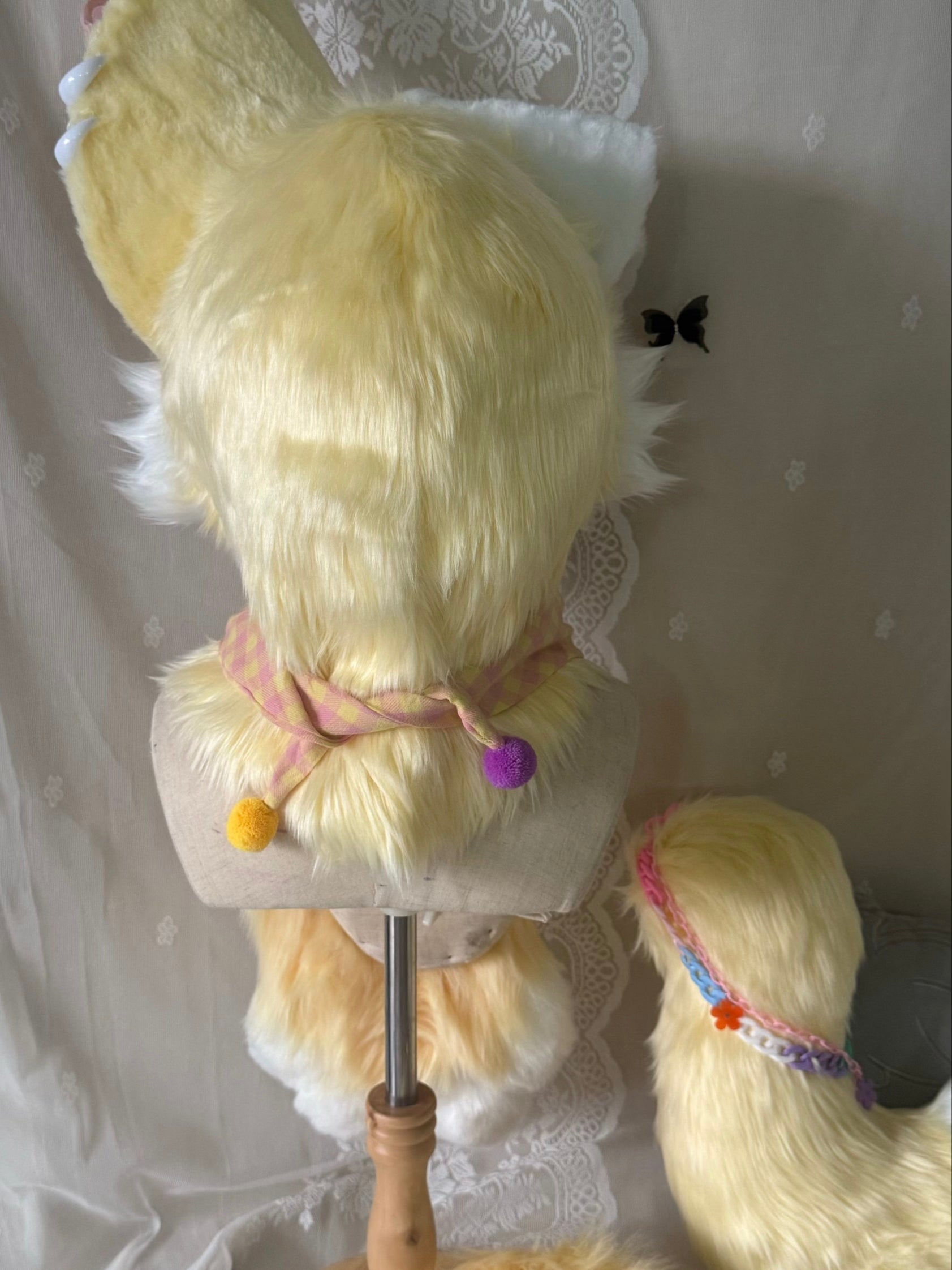 Cream Puppy Toony Head Fursuit (Gift Handpaws+Tail)