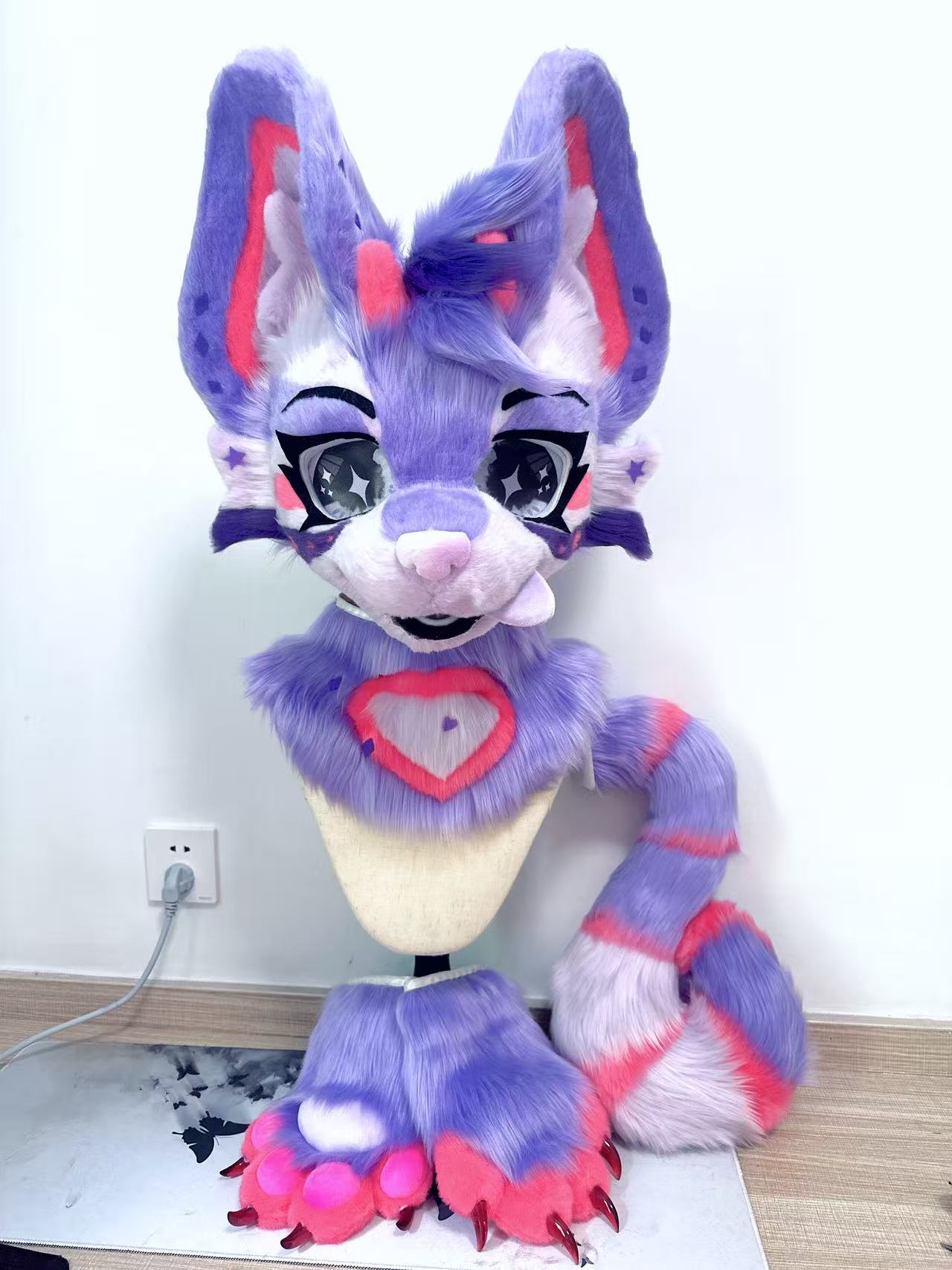 Purple Puppy Kemono Head Fursuit (Gift Handpaws+Tail)