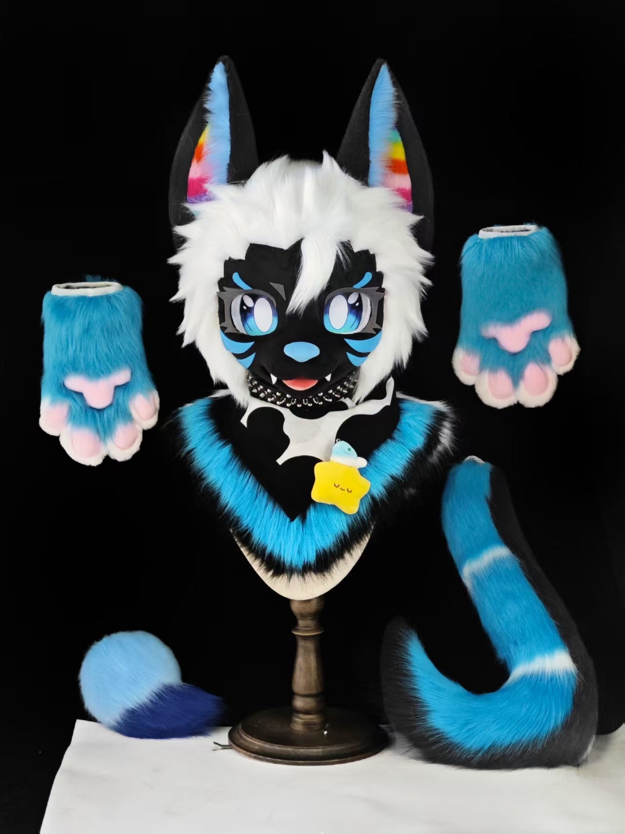 Milk Kitten Kemono Head Fursuit (Gift Handpaws+Tail)